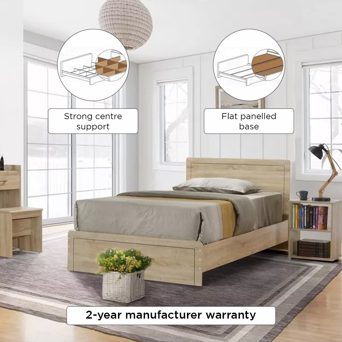 Movo Oasis Single Bed - 90x200 cm-hbxfurniture-bedsandbedsets-beds-single-image-10