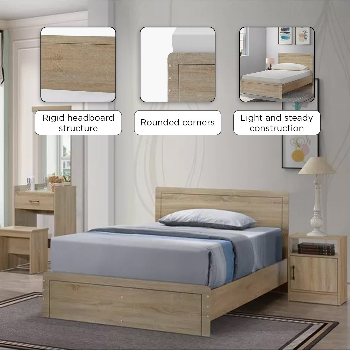 Movo Oasis Twin Bed - 120x200 cm-hbxbedroom-bedsandbedsets-beds-twin-image-4