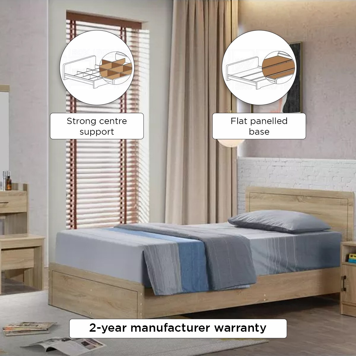 Movo Oasis Twin Bed - 120x200 cm-hbxbedroom-bedsandbedsets-beds-twin-image-5