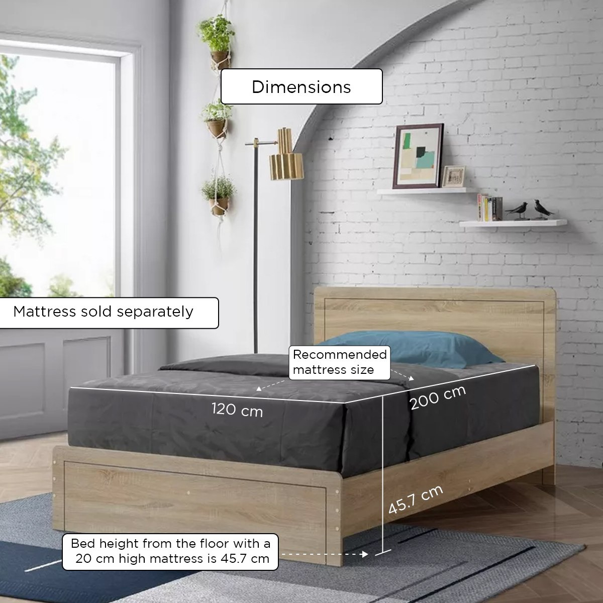 Movo Oasis Twin Bed - 120x200 cm-hbxbedroom-bedsandbedsets-beds-twin-image-6