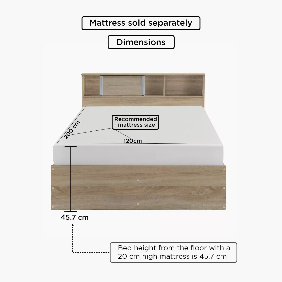 Average size of on sale twin bed frame