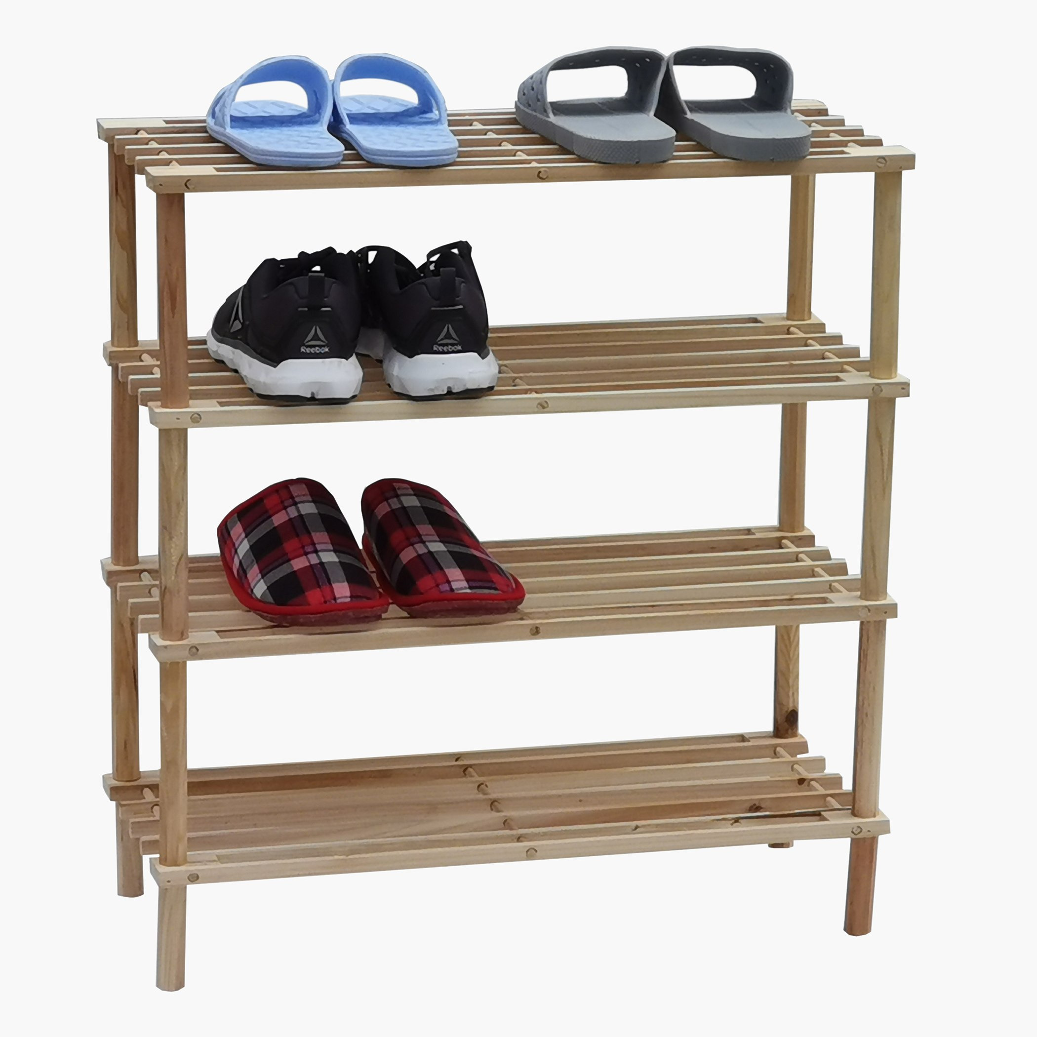 Amity 4-Tier Wooden Shoe Rack for up to 12 Pairs - 74x26x110 cm-PROMO_HB_SA_SETFOR1299_270826-image-1
