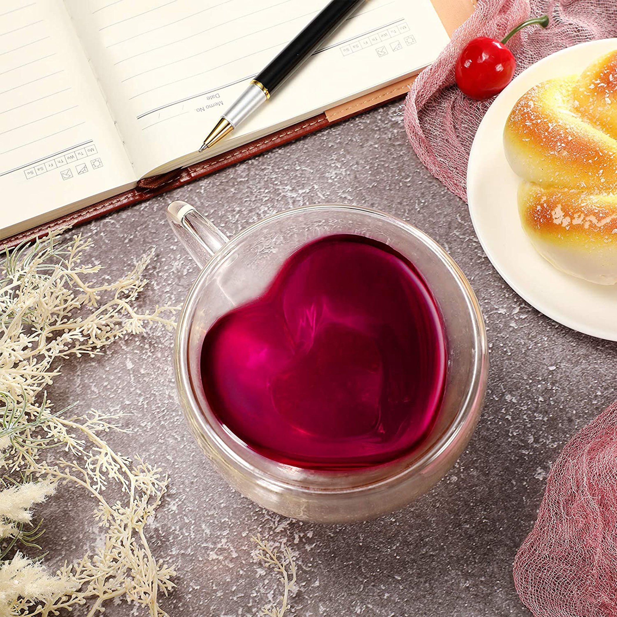 Zen Heart Shaped Double Wall Glass Cup - 250 ml-hbxhomeware-hbxkitchen-image-1