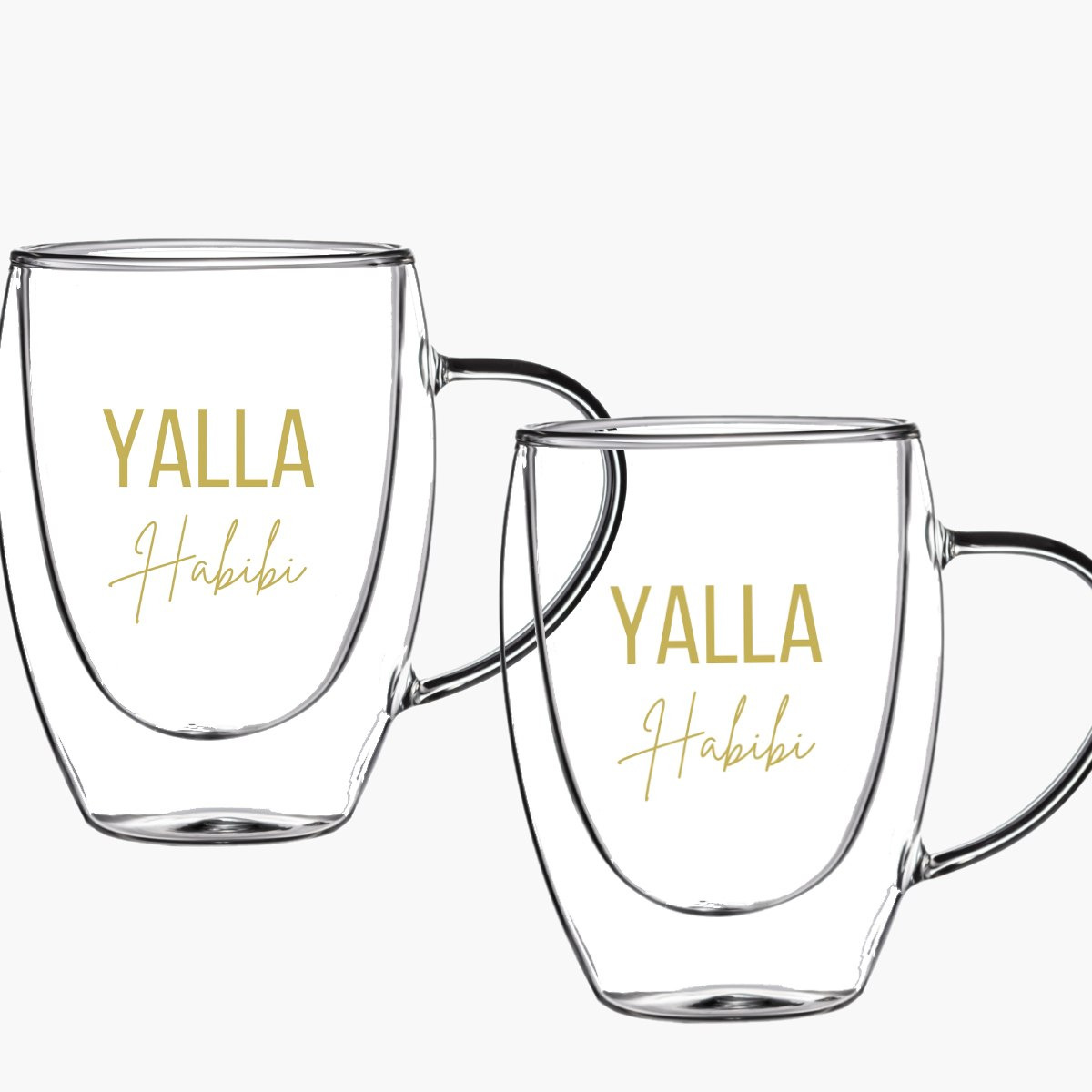 Zen Double Wall Yalla Habibi Printed Glass Mug with Handle - Set of 2-hbxhomeware-hbxkitchen-image-3