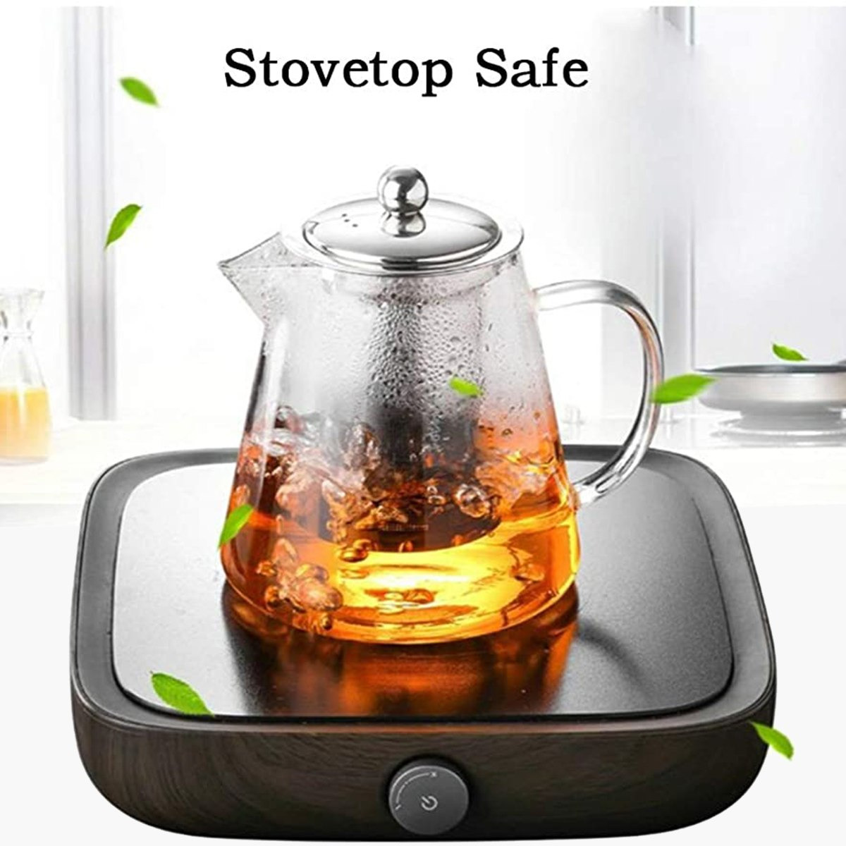 Zen Conical Glass Teapot with Stainless Steel Infuser - 950 ml-hbxhomeware-hbxkitchen-image-2