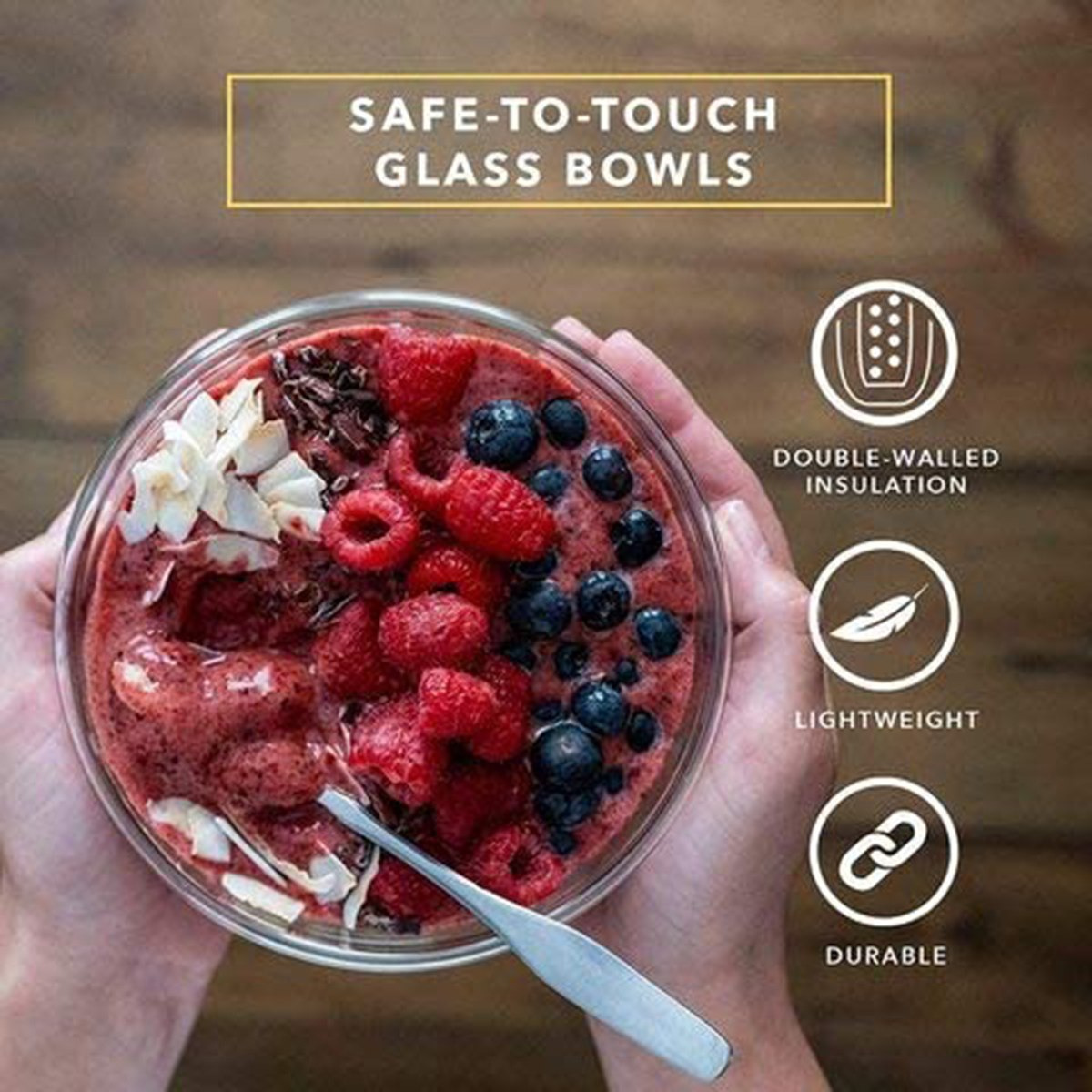 Zen Double Wall Glass Salad Bowl - 750 ml-hbxdecorandfurnishings-tabletop-serveware-image-2