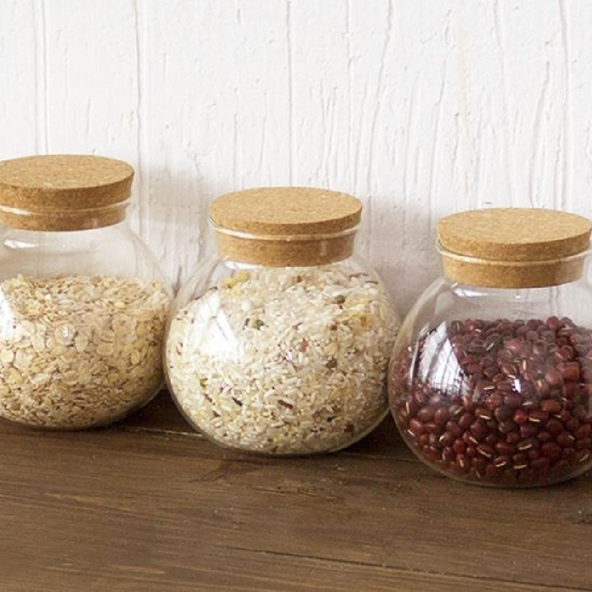جرات تخزين زجاج مع غطاء خيزران محكم الإغلاق من زين - طقم من 4 قطع-hbxhomeware-hbxkitchen-image-1