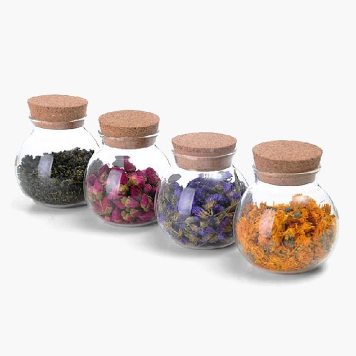 جرات تخزين زجاج مع غطاء خيزران محكم الإغلاق من زين - طقم من 4 قطع-hbxhomeware-hbxkitchen-image-2