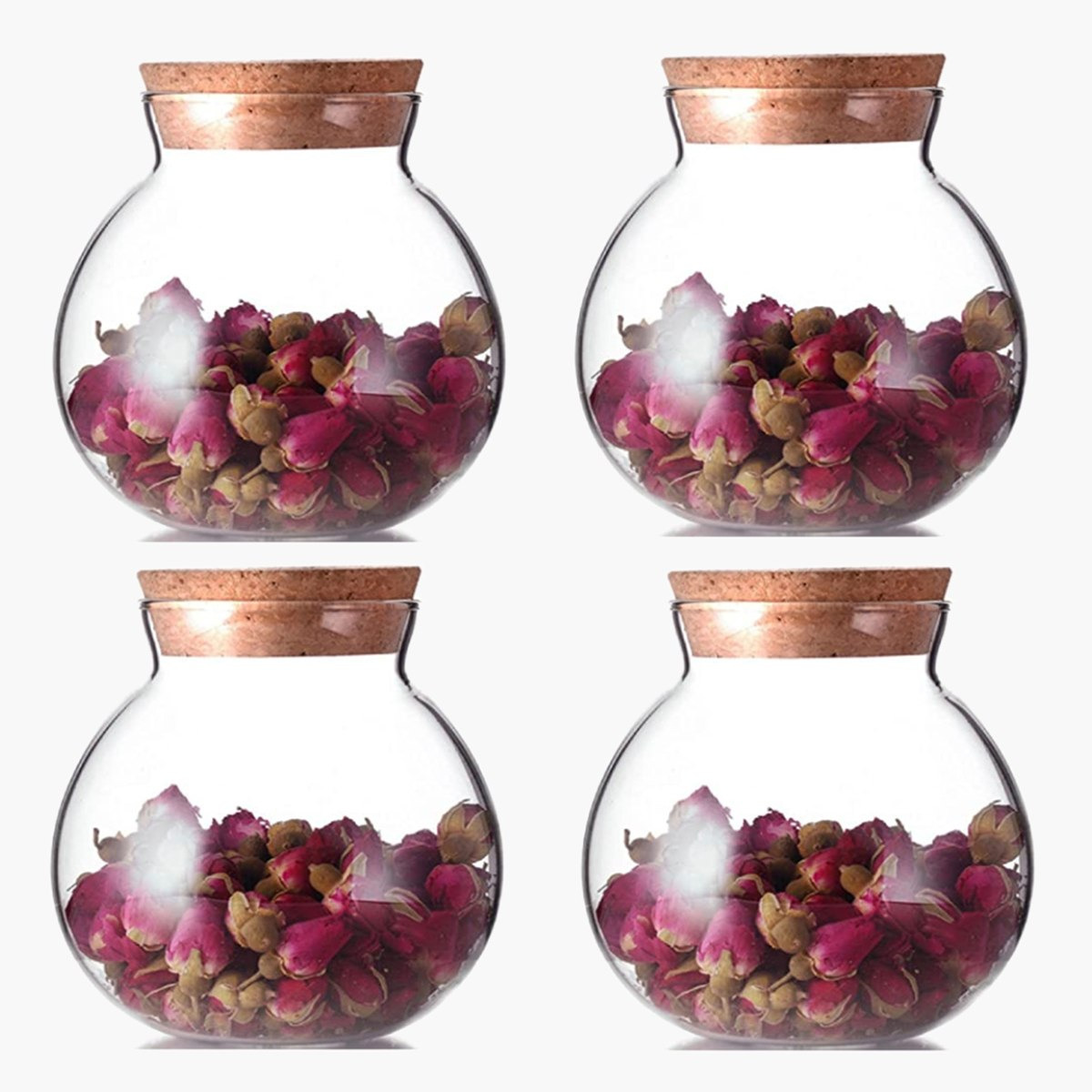 جرات تخزين زجاج مع غطاء خيزران محكم الإغلاق من زين - طقم من 4 قطع-hbxhomeware-hbxkitchen-image-3