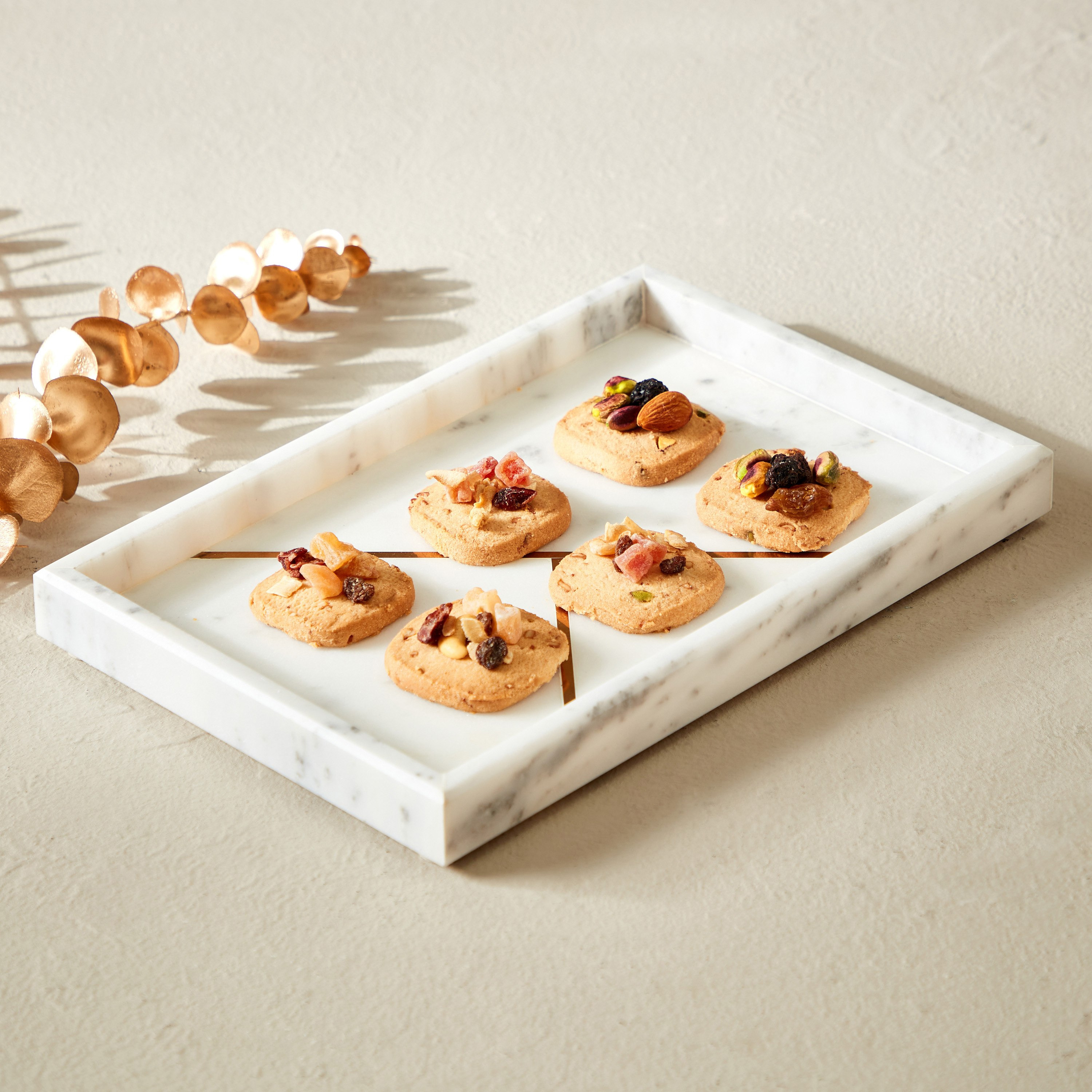 صينية رخام بتفاصيل مضلعة من زين - 30x20x5 سم-hbxhomeware-hbxkitchen-image-1