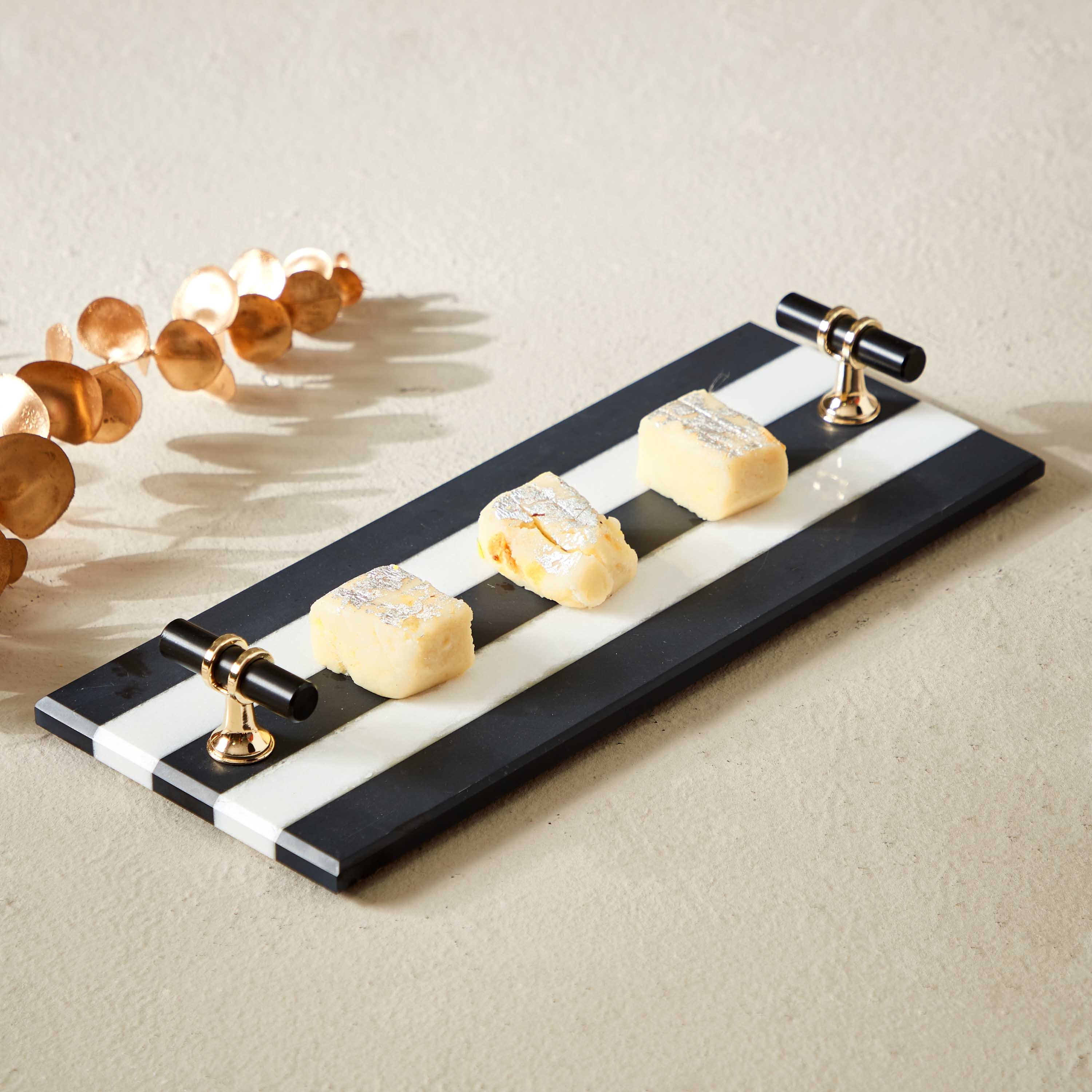 Zen Stripes Marble Tray - 30x12x2.5 cm-hbxhomeware-hbxkitchen-image-1