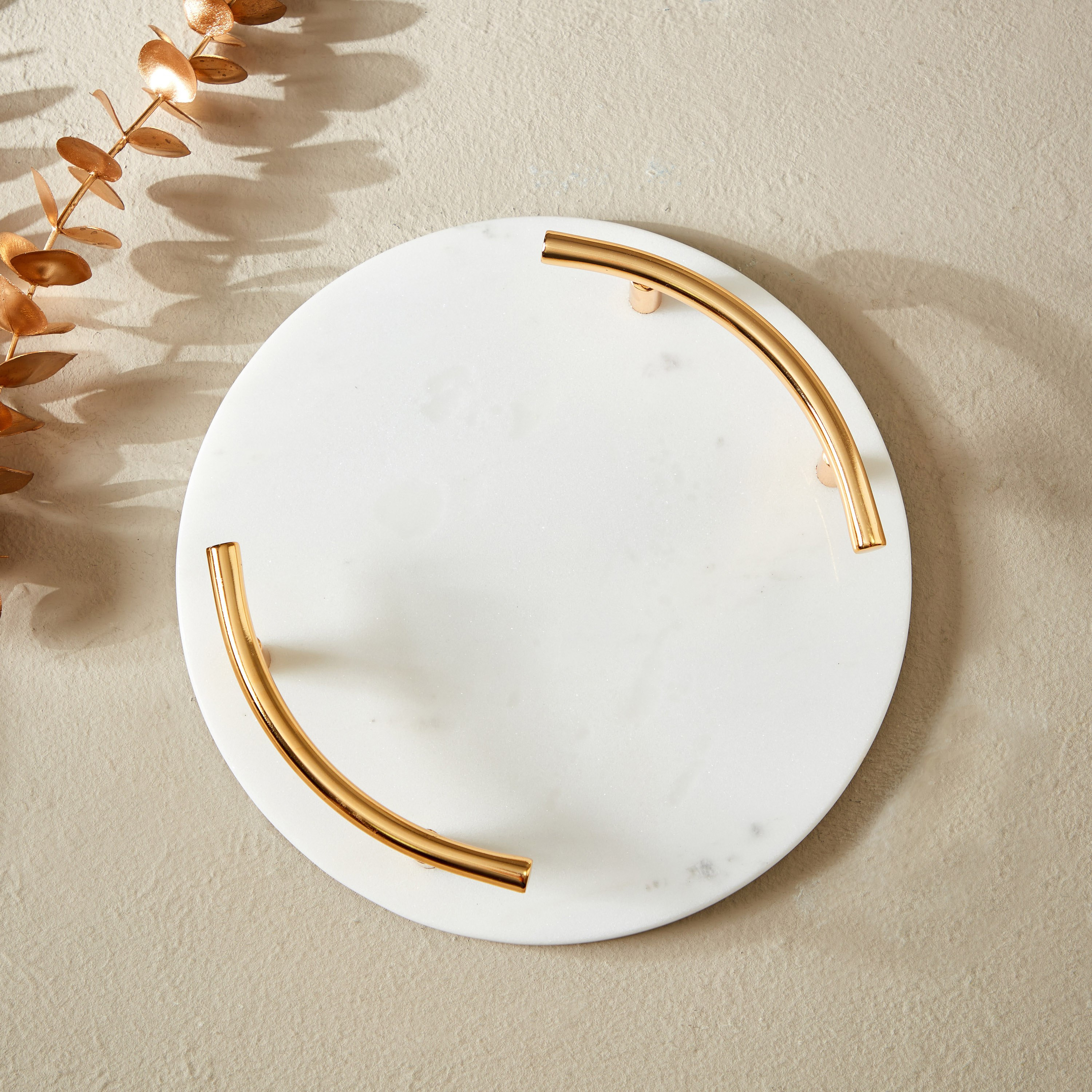 Zen Round Marble Tray with Handles - 25x25x5 cm-hbxhomeware-hbxkitchen-image-2