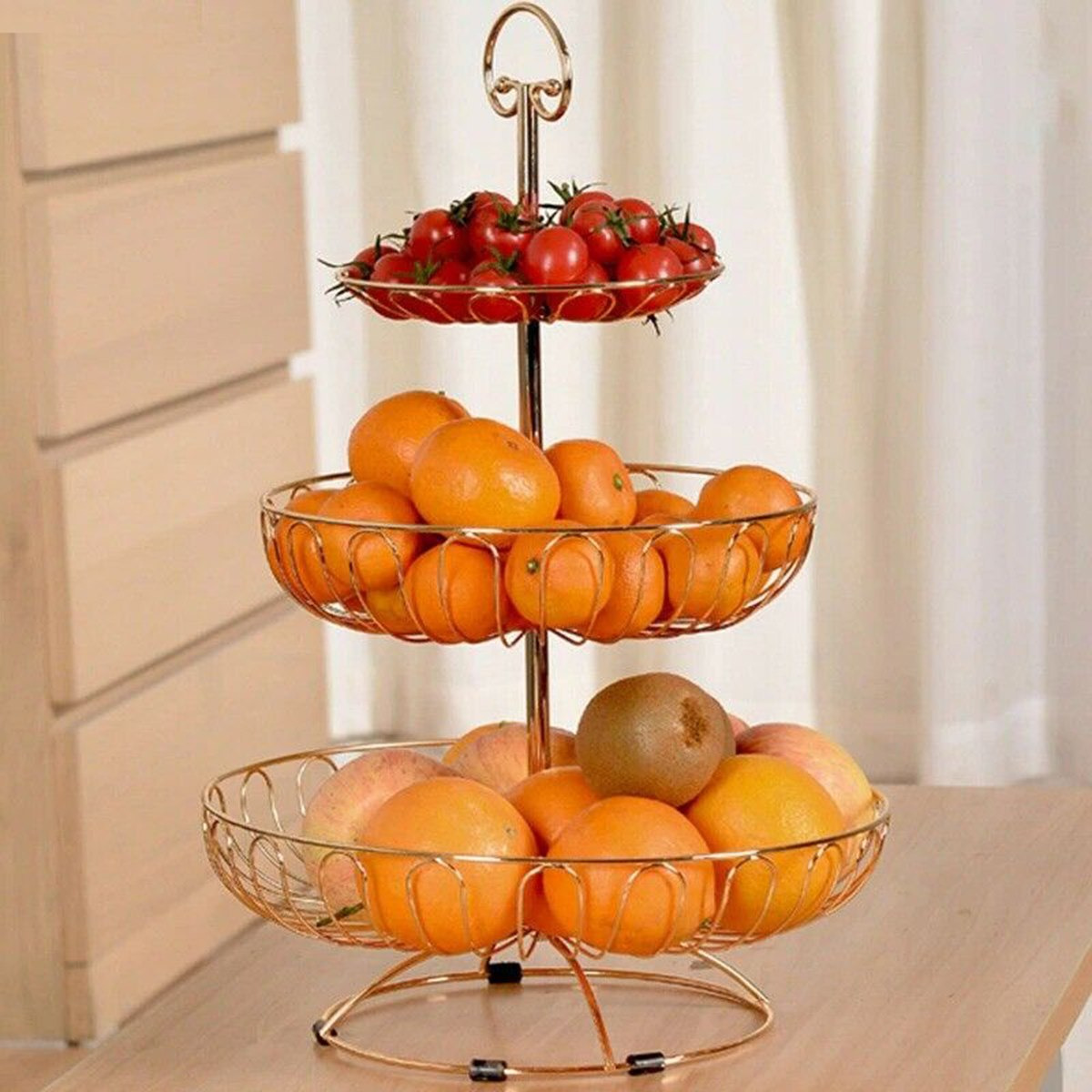Zen 3-Tier Iron Wire Cupcake and Fruit Stand - 30x10x30 cm-hbxdecorandfurnishings-tabletop-serveware-image-1