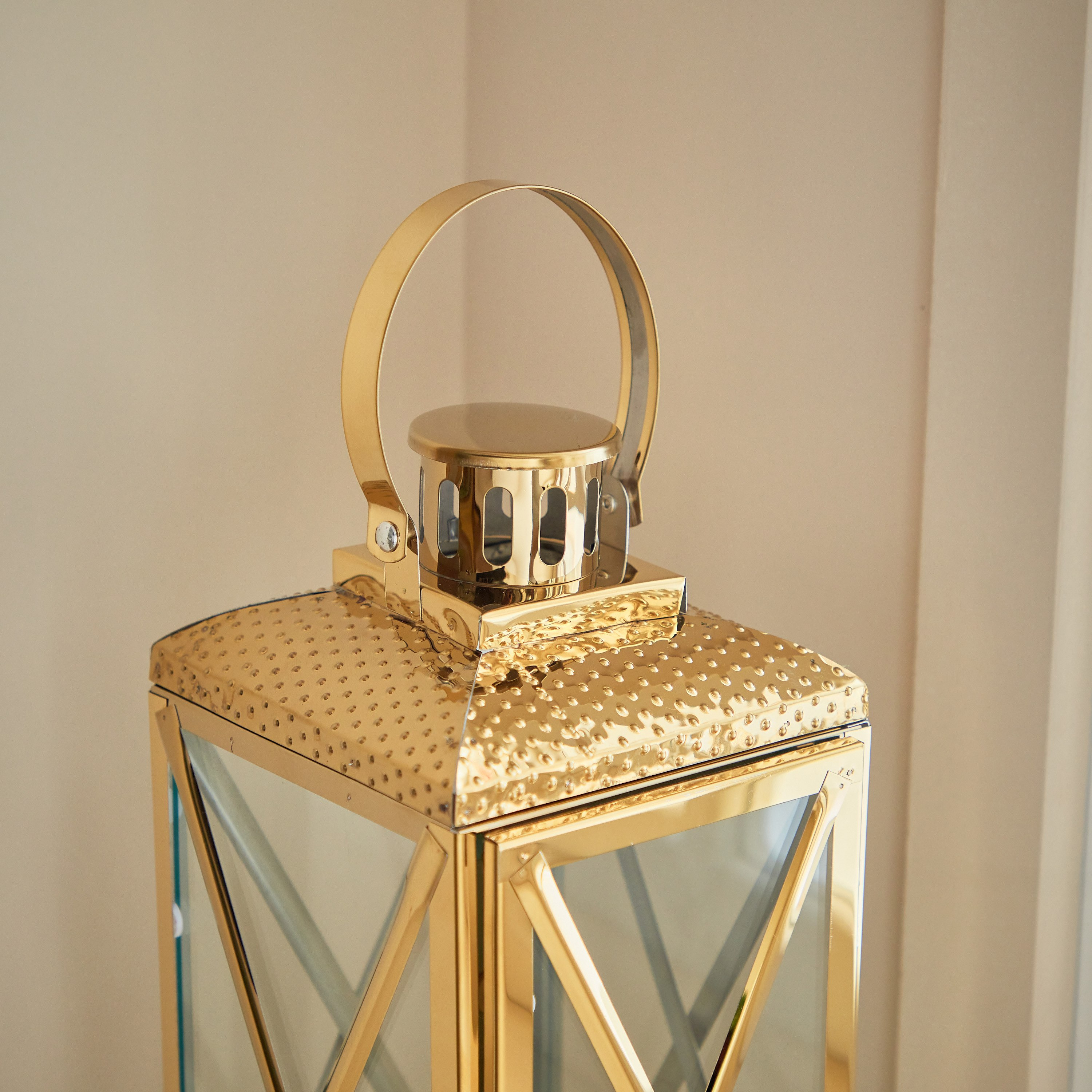 فانوس معدني بحامل شموع فوتيف زجاج شفاف من ناز - 13.8x13x29.5 سم-PROMO_HB_AE_B1G1_250925-image-3