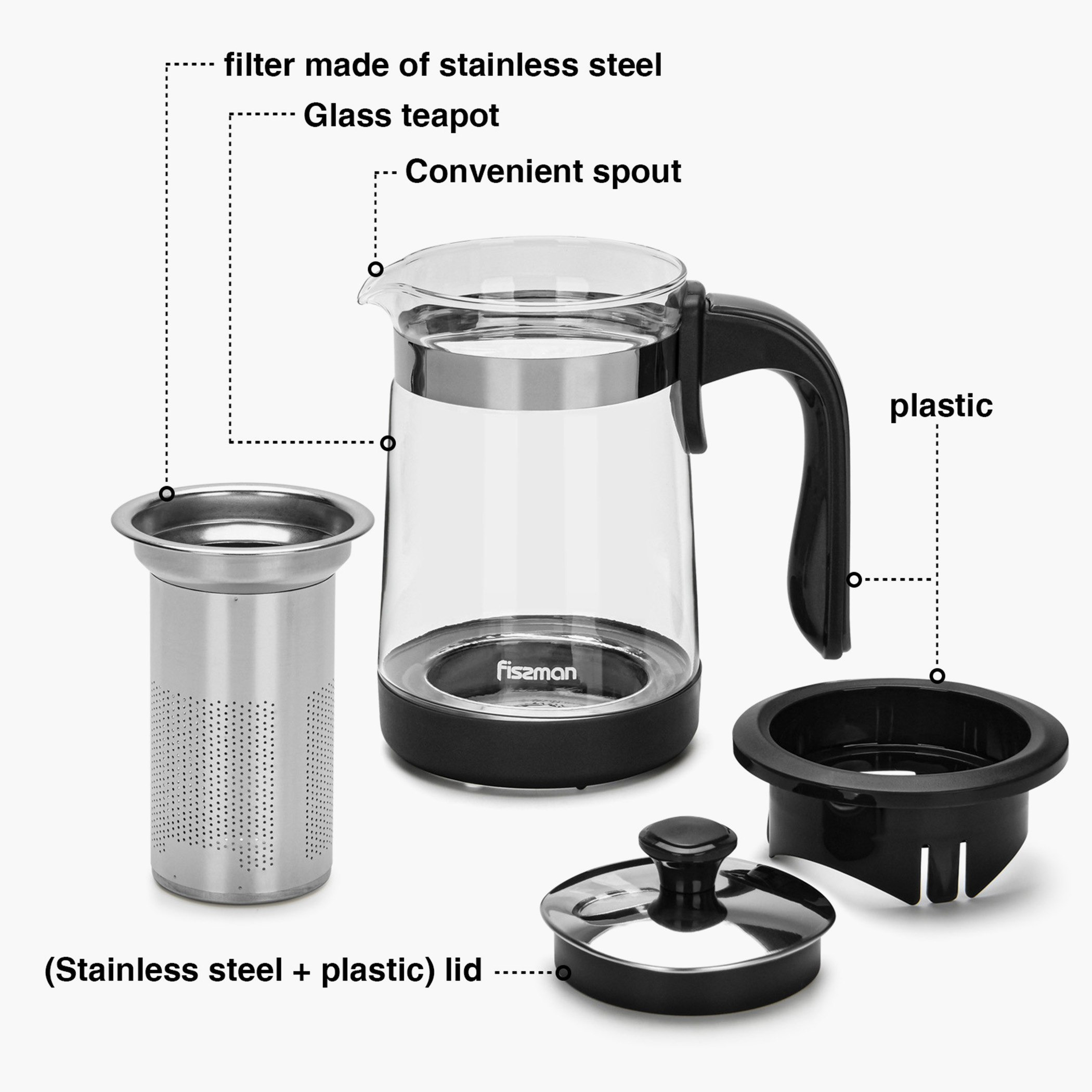 Fissman Glass Tea Pot with Filter - 750 ml-hbxhomeware-hbxkitchen-image-5