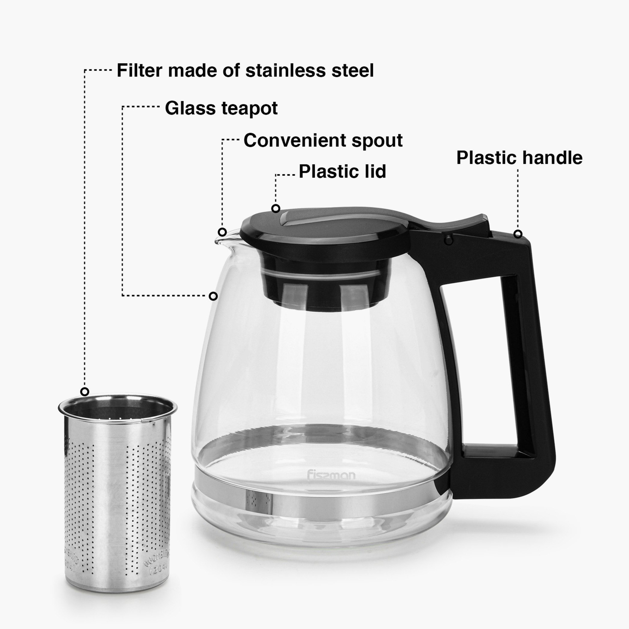 إبريق شاي زجاج بمصفاة من فيسمان - 1.6 لتر-hbxhomeware-hbxkitchen-image-7