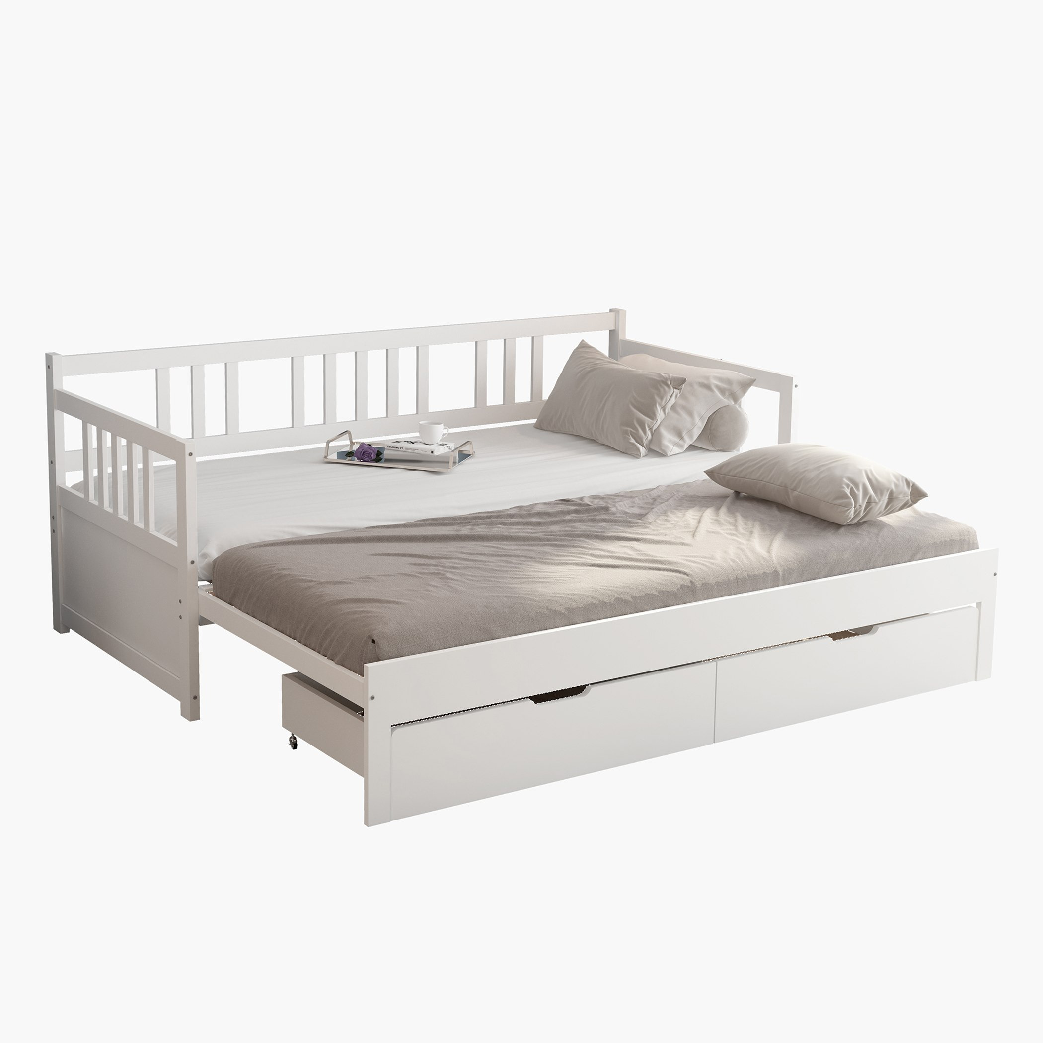 سرير نهاري قابل للتمديد بدرجين من هامبتون - 90x200 سم-hbxbedroom-bedsandbedsets-daybeds-image-4