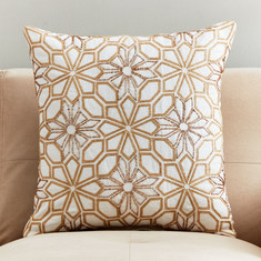 Petra Markazi Beaded and Embroidered Cushion Cover - 45x45 cms