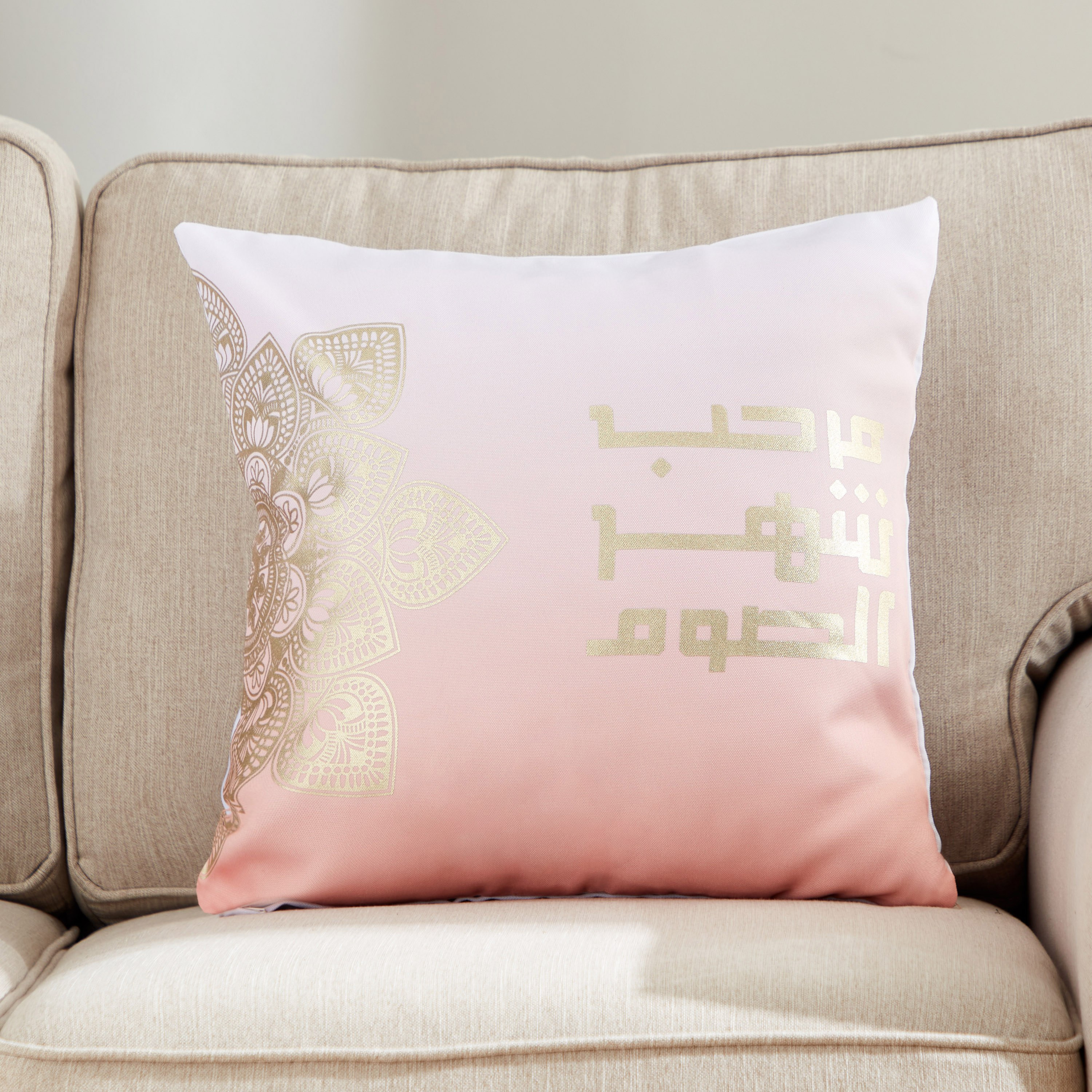 Etasa Welcome Foil and Digital Printed Cushion Cover - 45x45 cm-hbxhomeware-cushionsandcovers-cushioncovers-image-1