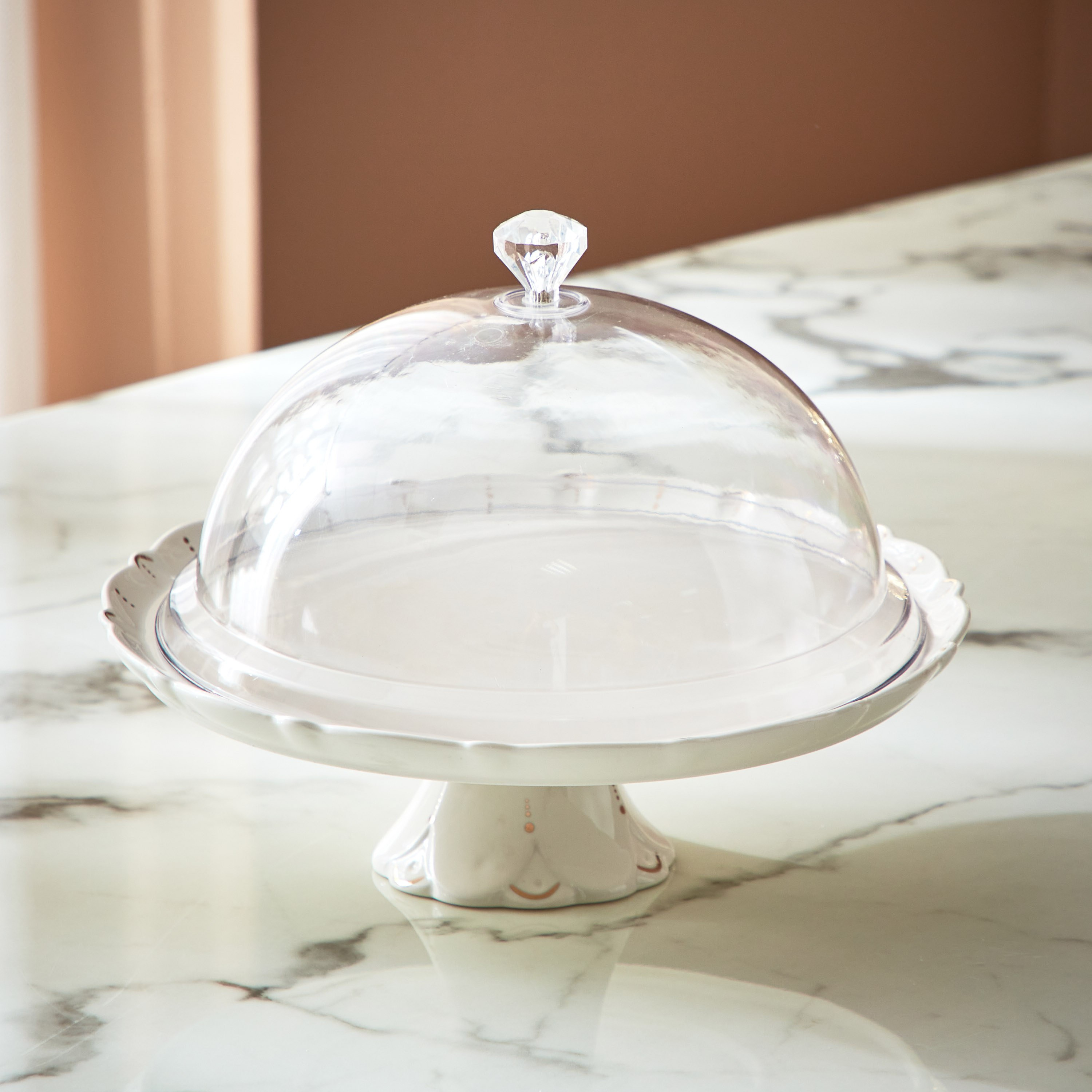 حامل تقديم كيك بقبة أكريليك من فيستال - 33.5 سم-hbxdecorandfurnishings-tabletop-serveware-image-2