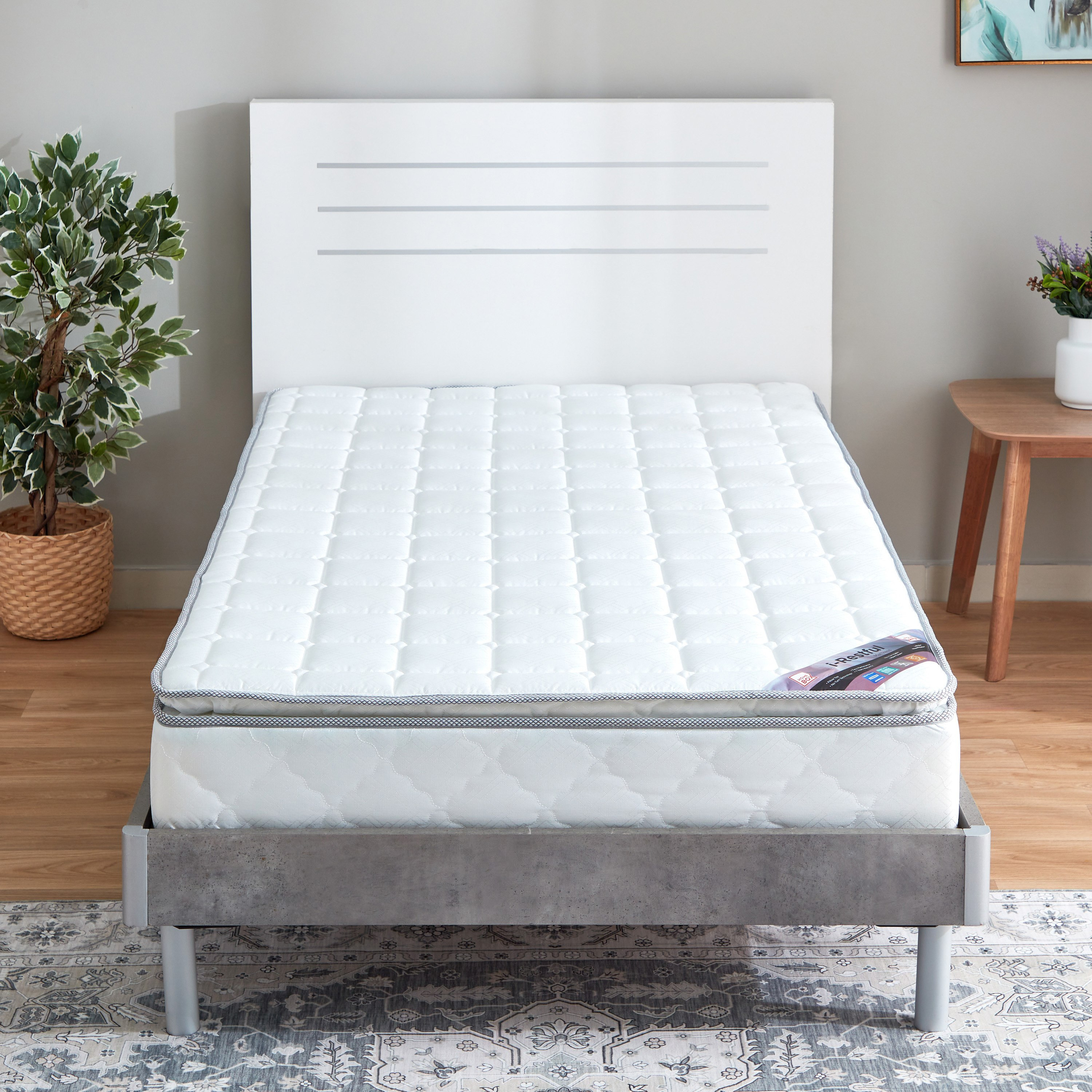 SleepNest iRestful Pillow Top Medium Firm Bonnell Spring Single Mattress - 90x190x24 cm-hbxfurniture-bedroom-mattresses-single-image-3