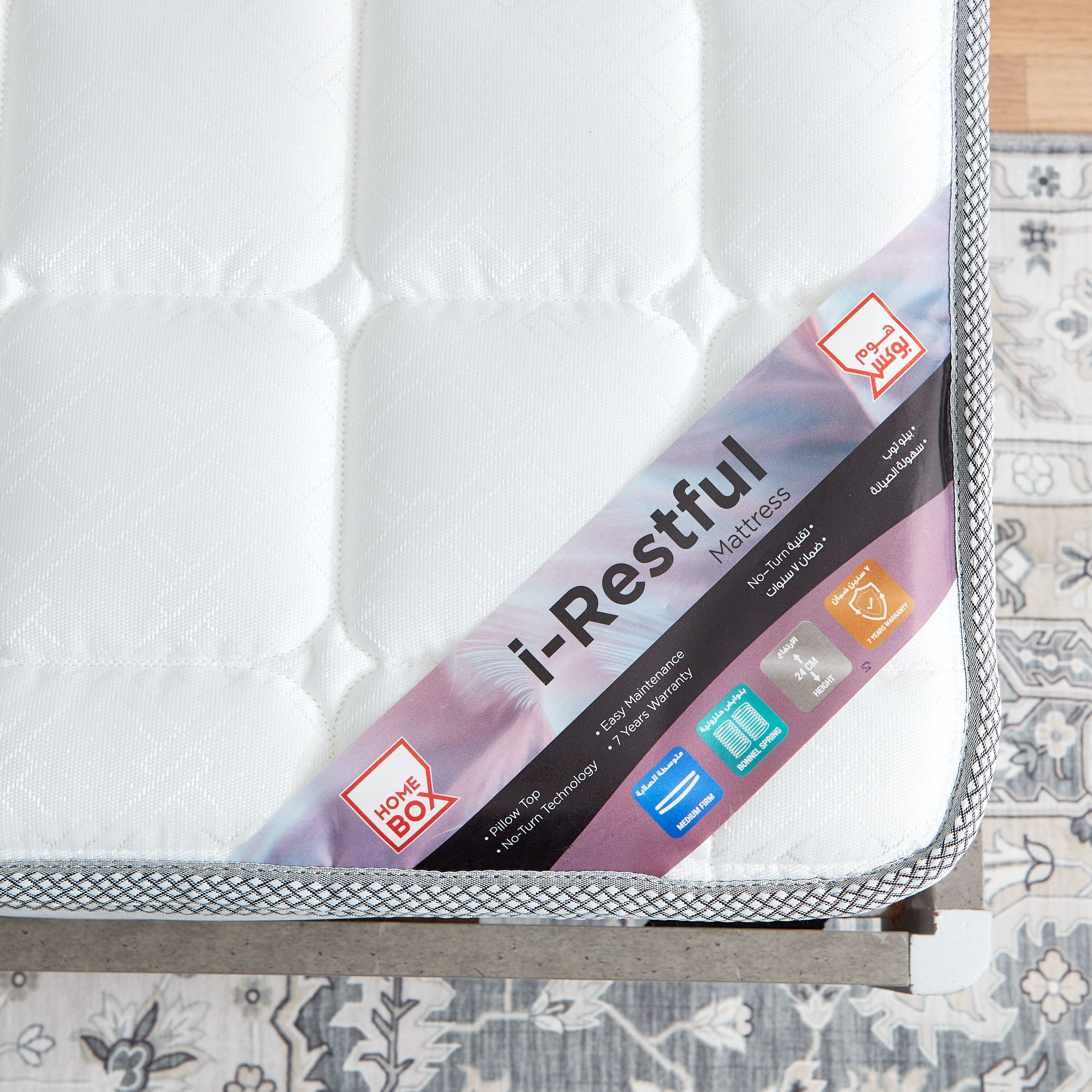 SleepNest iRestful Pillow Top Medium Firm Bonnell Spring Single Mattress - 90x190x24 cm-hbxfurniture-bedroom-mattresses-single-image-9