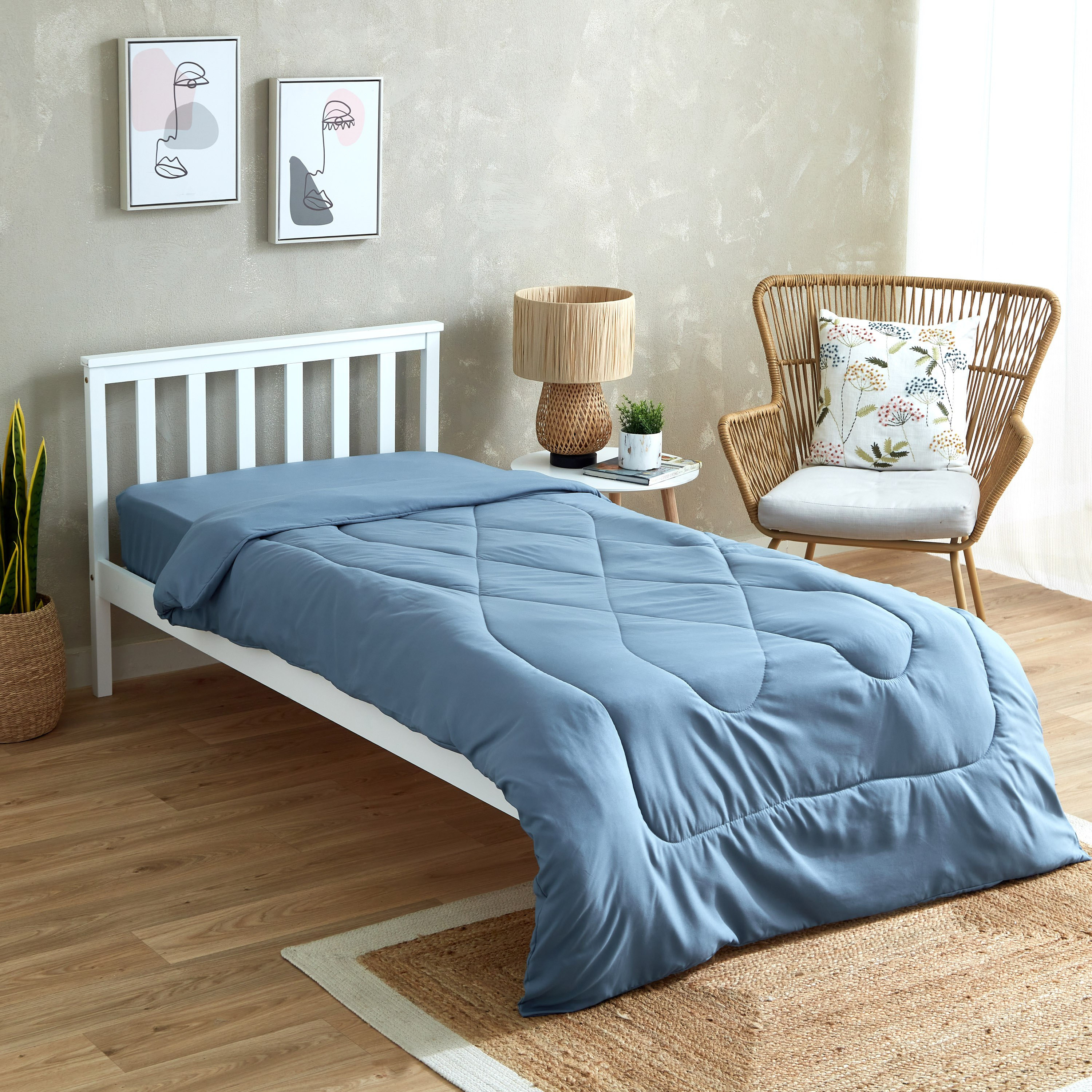 Axis Solid Single Microfibre Comforter - 135x220 cm-hbxkidsandyouth-beddingandfurnishings-comfortersets-image-1
