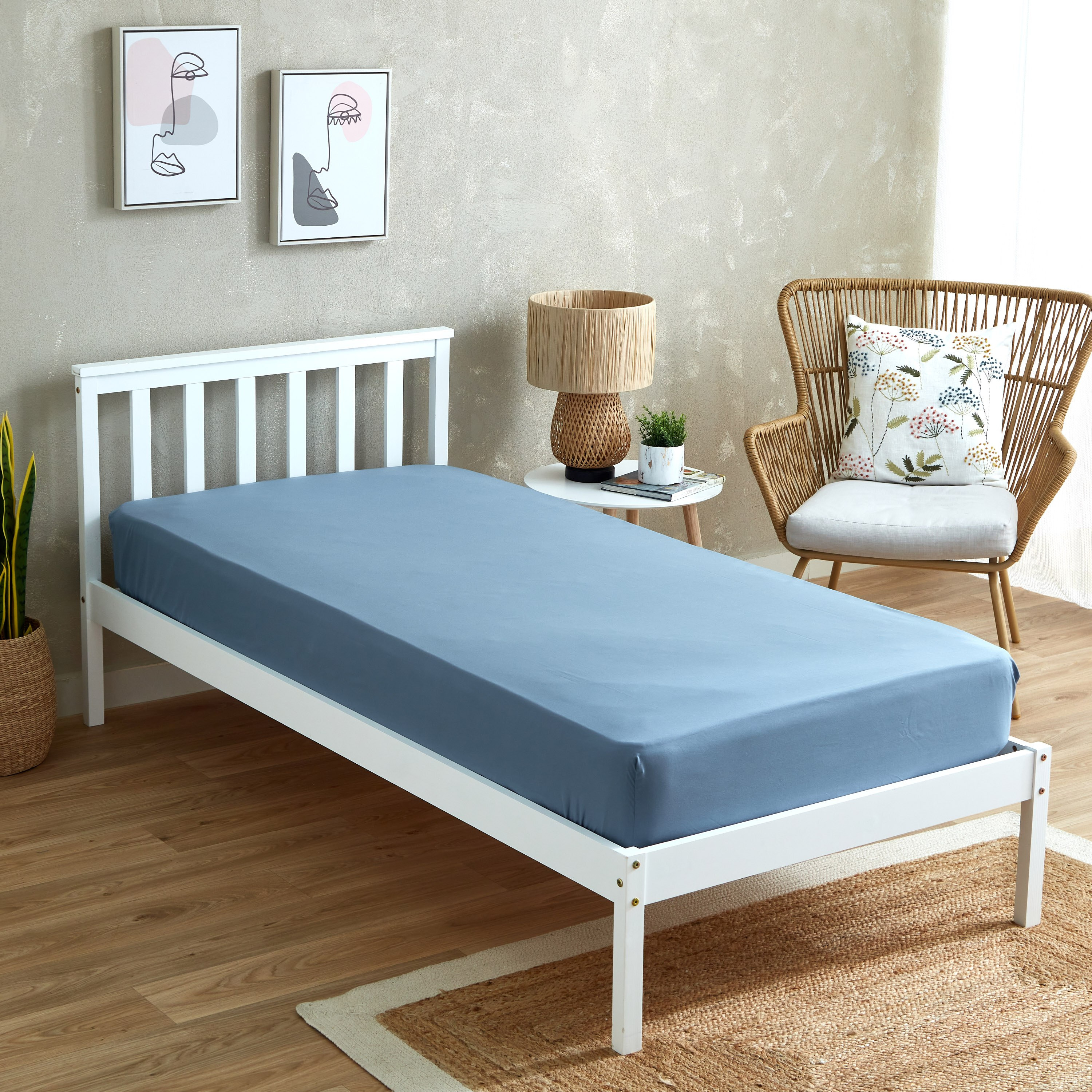 Axis Solid Single Microfiber Fitted Sheet - 90x190+20 cm-hbxhomeware-hbxbedroom-image-1