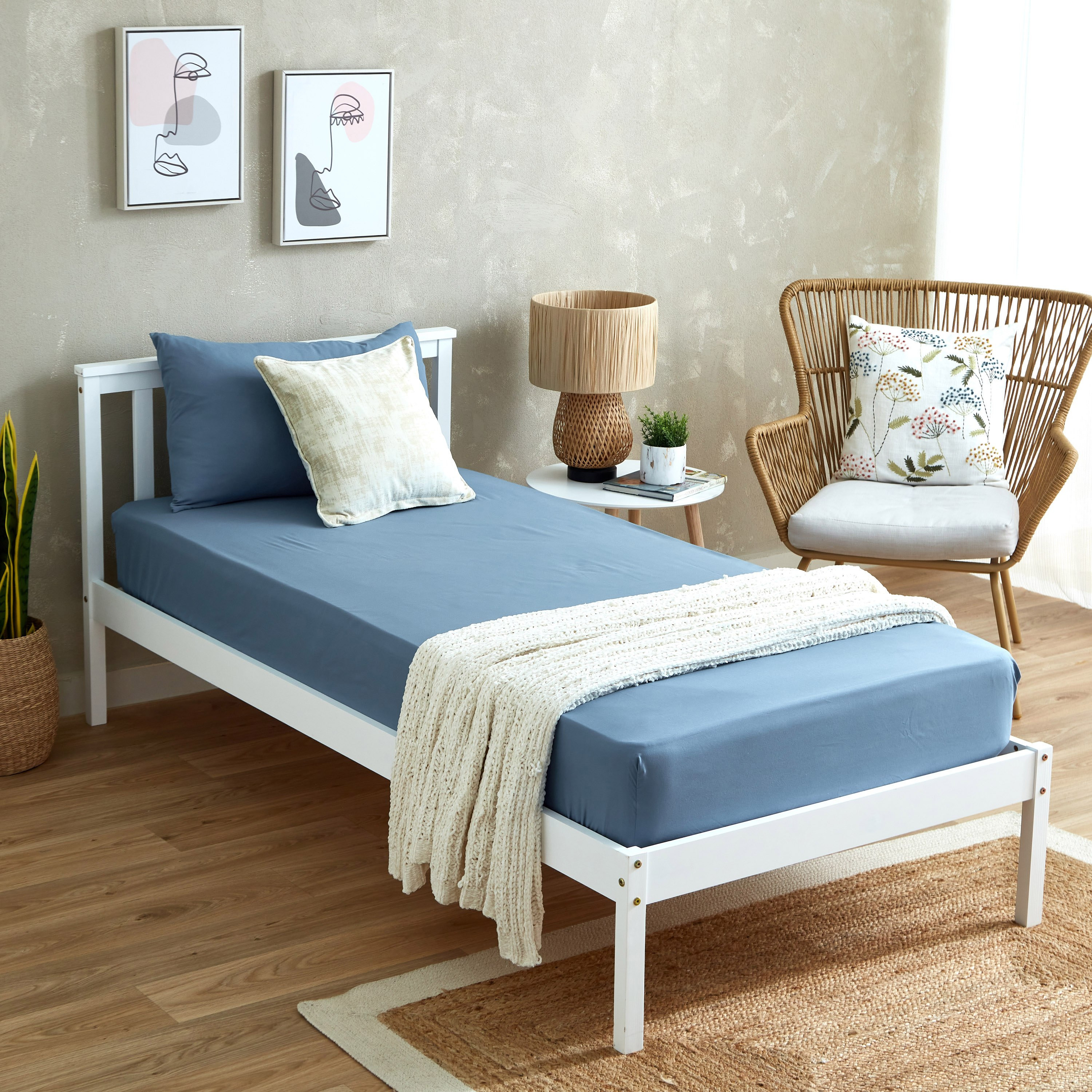 Axis Solid Single Microfiber Fitted Sheet - 90x190+20 cm-hbxhomeware-hbxbedroom-image-6