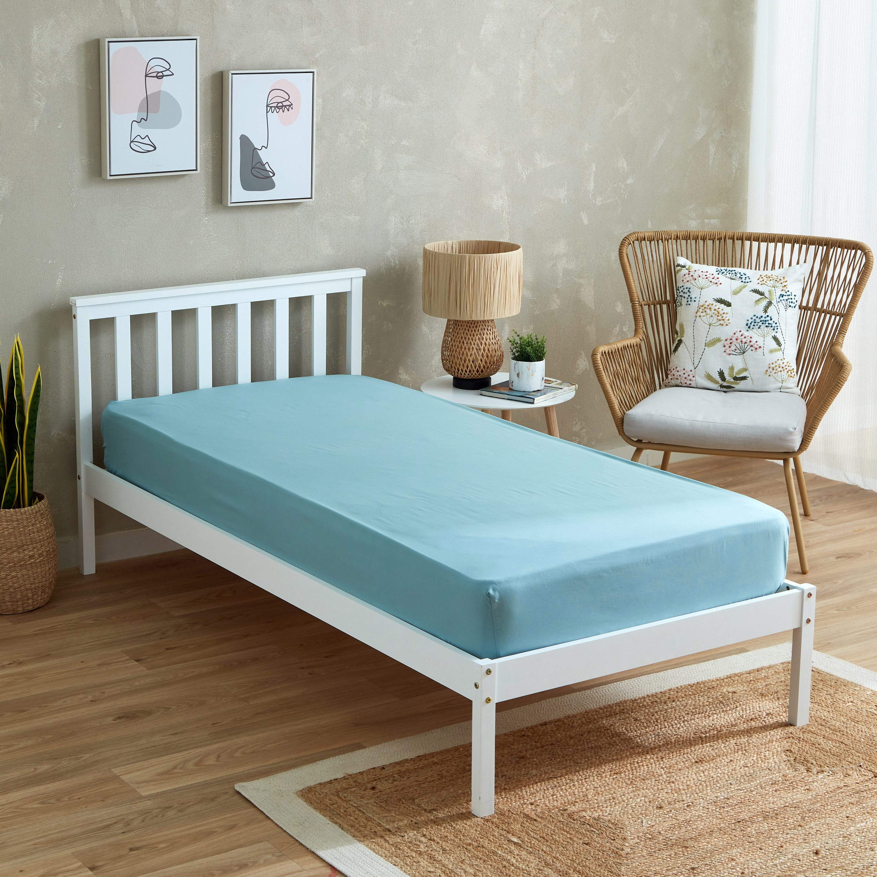 Axis Solid Single Microfibre Fitted Sheet - 90x190+20 cm-hbxhomeware-hbxbedroom-image-1