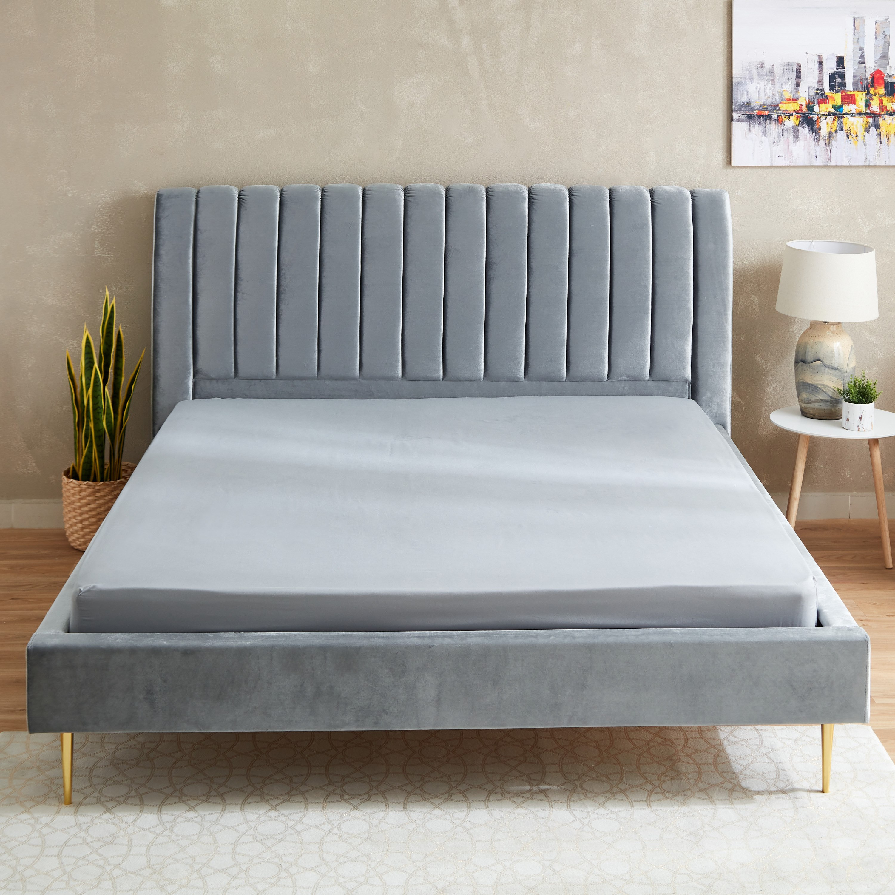 Axis Solid Microfiber King Fitted Sheet - 180x200+25 cm-hbxhomeware-hbxbedroom-image-2