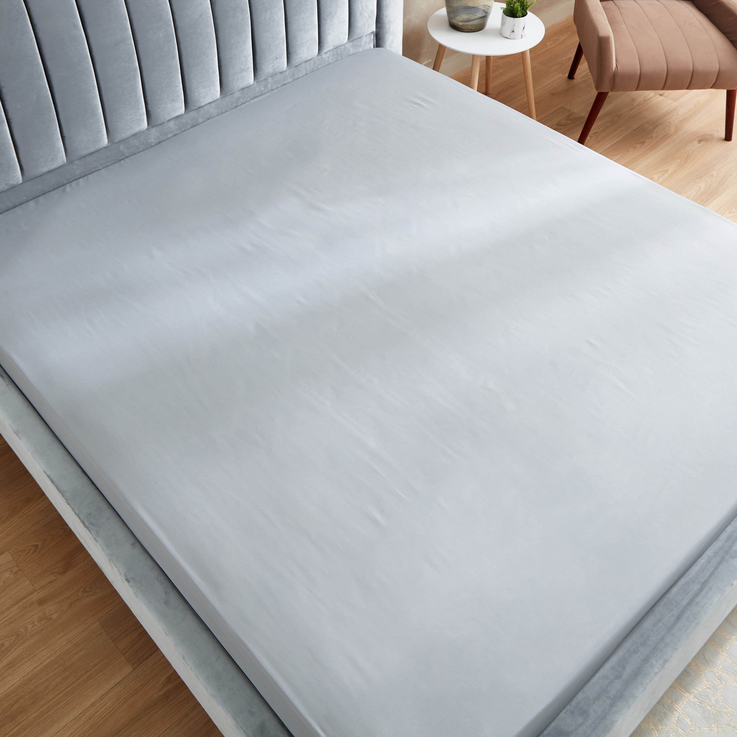 Axis Solid Microfiber King Fitted Sheet - 180x200+25 cm-hbxhomeware-hbxbedroom-image-3