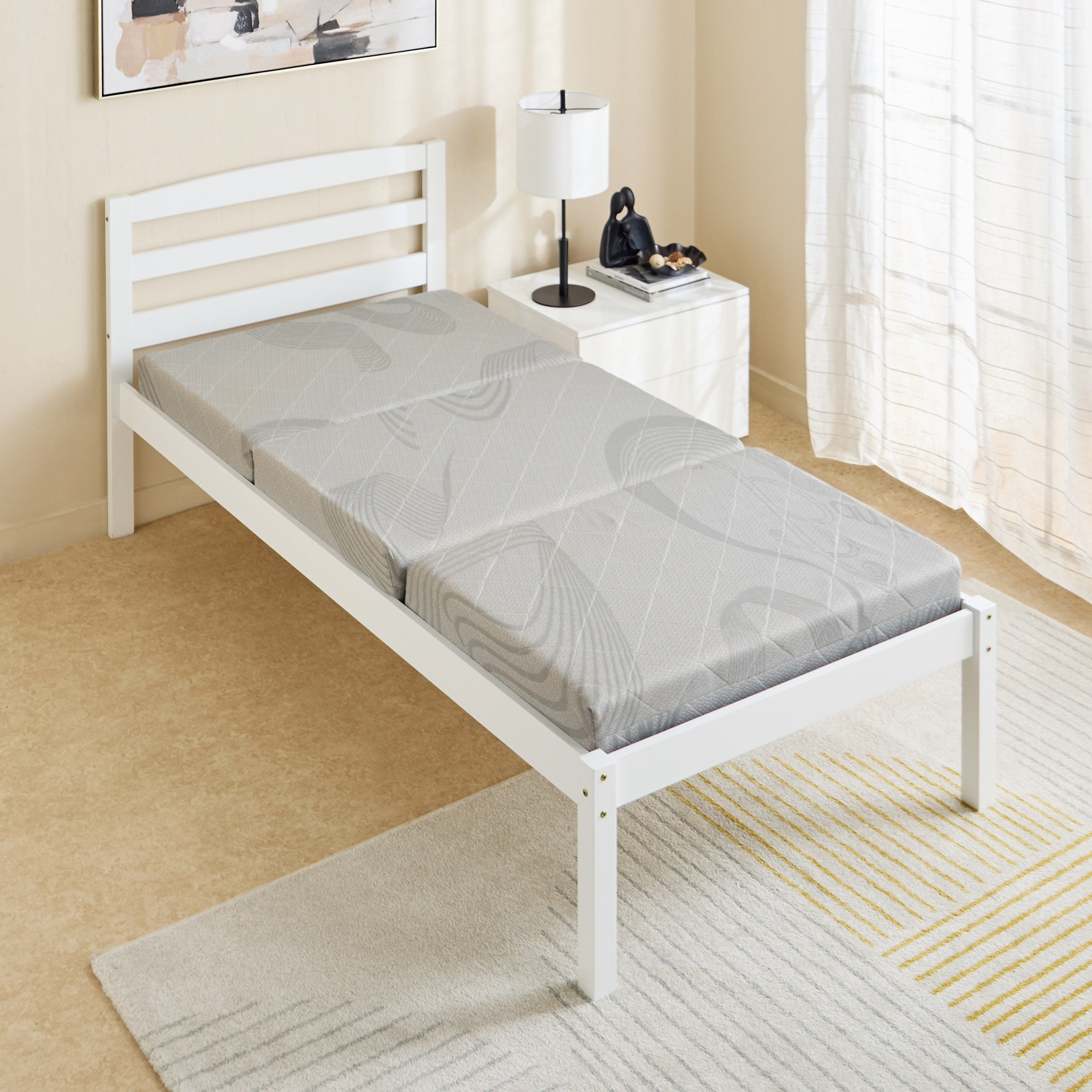 SleepEase iWhiz Firm Rebonded Foam Trifold Foldable Guest Travel Foam Single Mattress - 90x190x10 cm-hbxfurniture-bedroom-mattresses-single-image-3