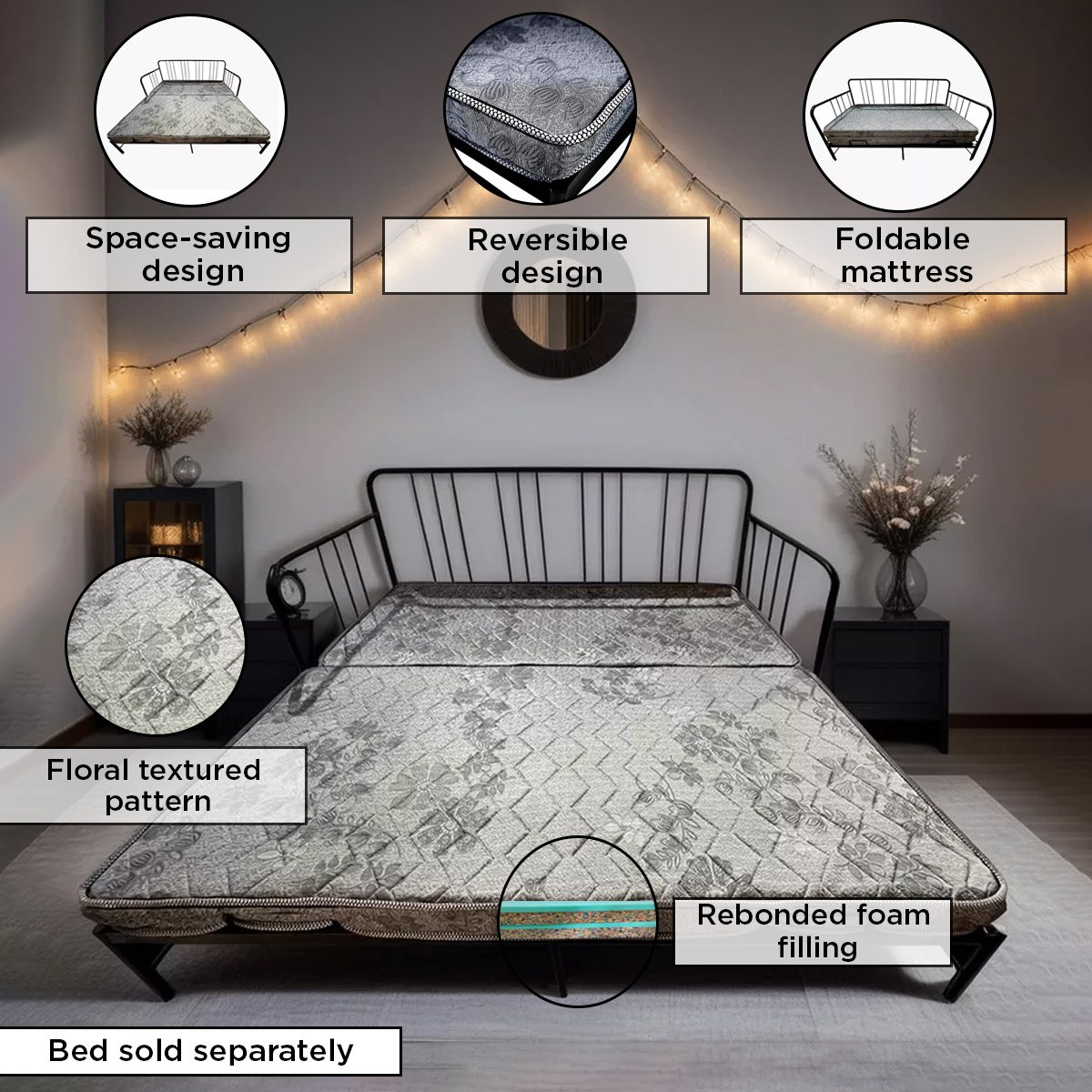 Foam mattress for store extendable bed