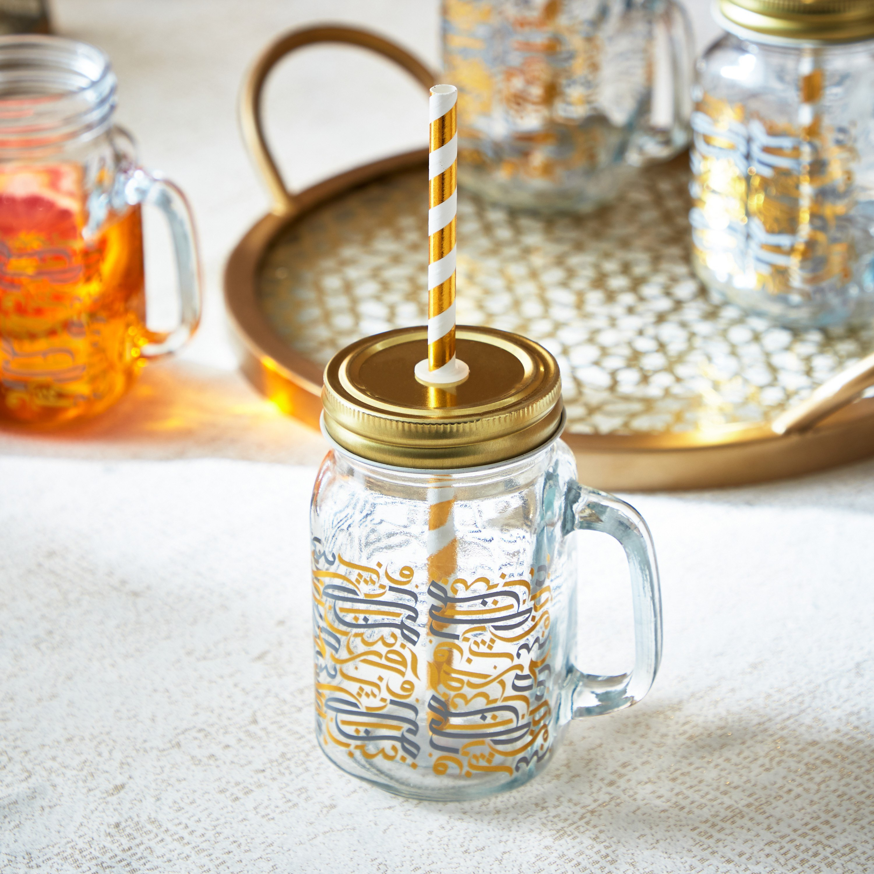 طقم جرة ماسون 4 قطع كاليجرافي - 450 مل-hbxhomeware-hbxkitchen-image-2