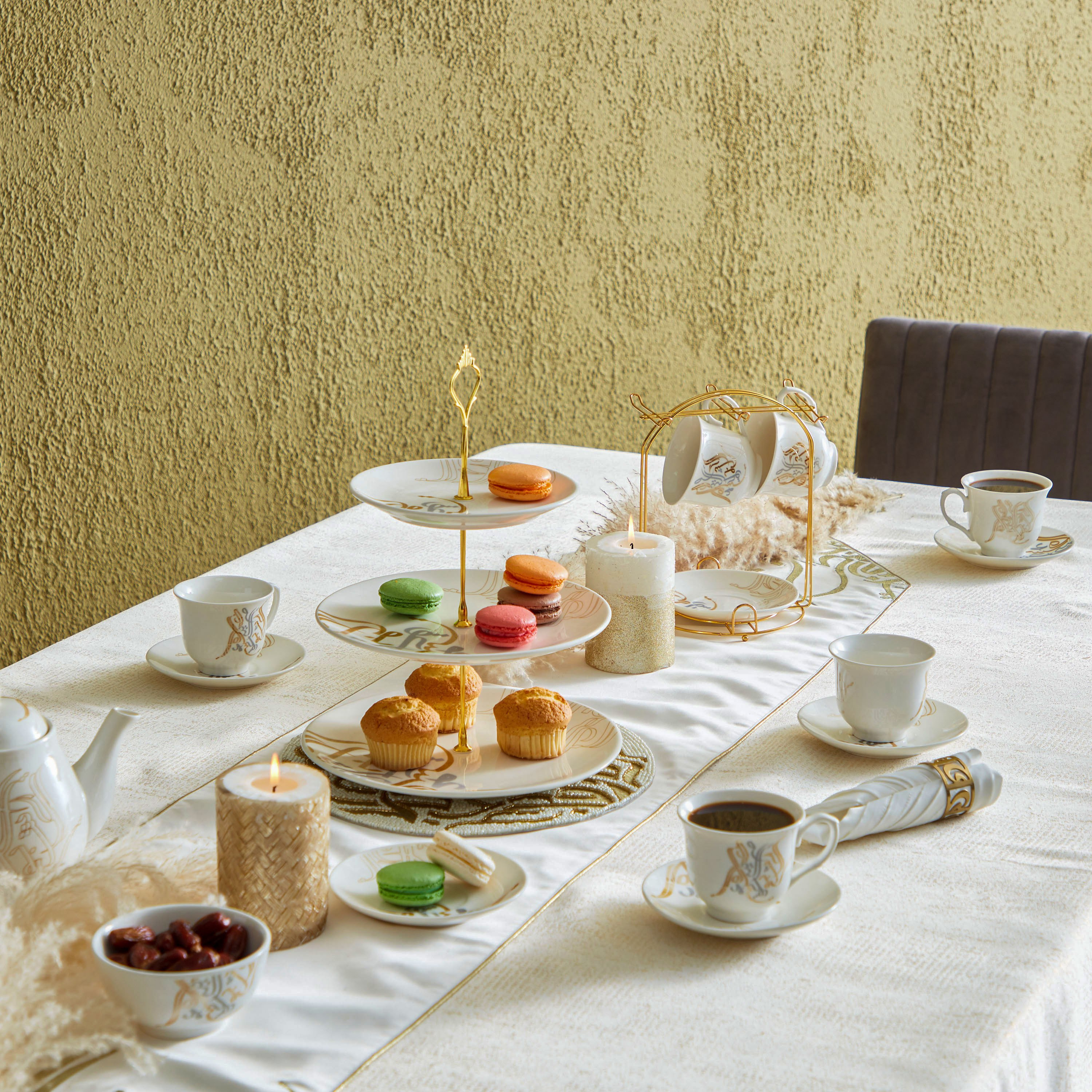 طقم فناجين وأطباق وحامل بطبعات كاليجرافي- 13 قطعة-hbxhomeware-hbxkitchen-image-7