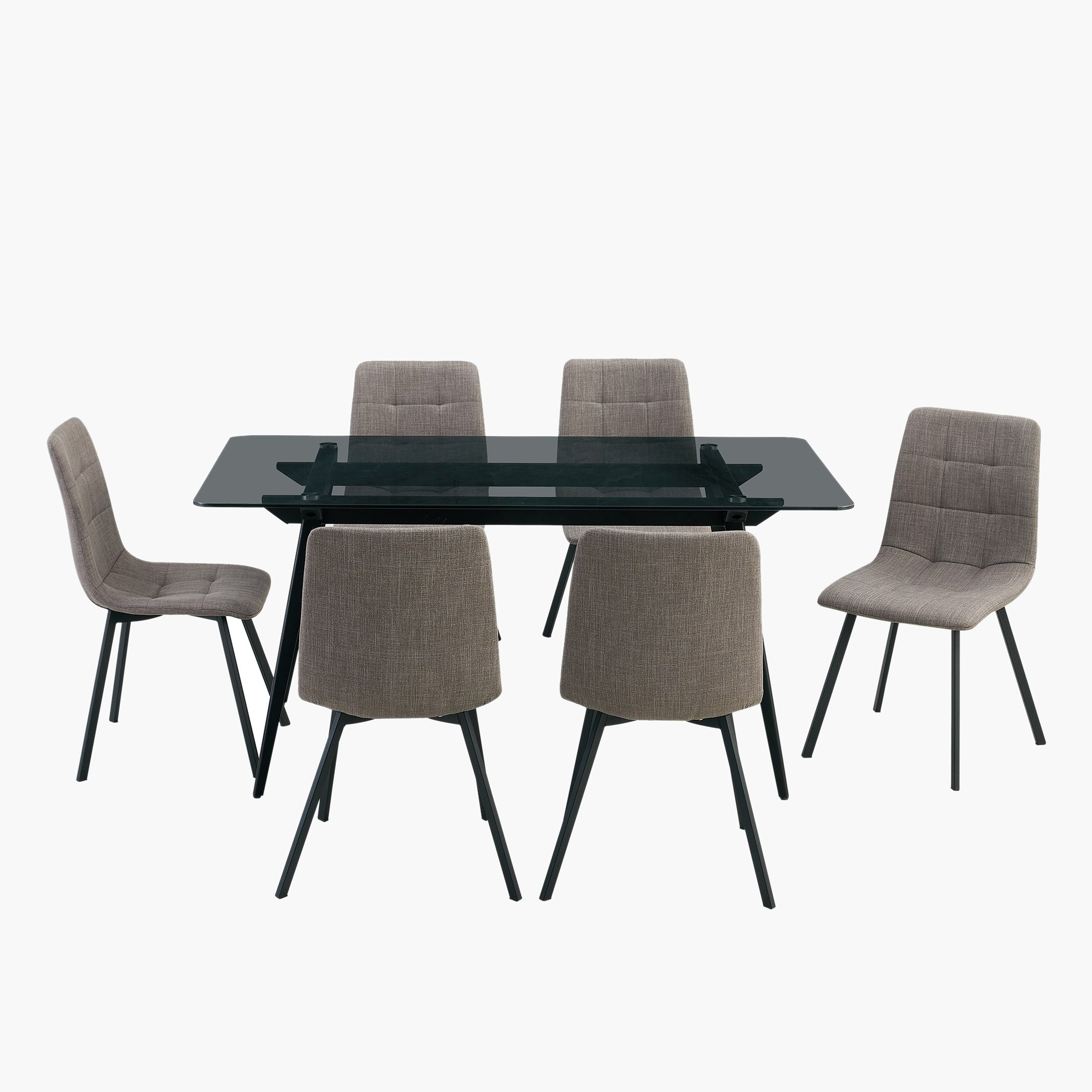 طقم سفرة 6 مقاعد بسطح زجاج من مونتي-hbxfurniture-diningtablesandsets-diningsets-sixseater-image-11