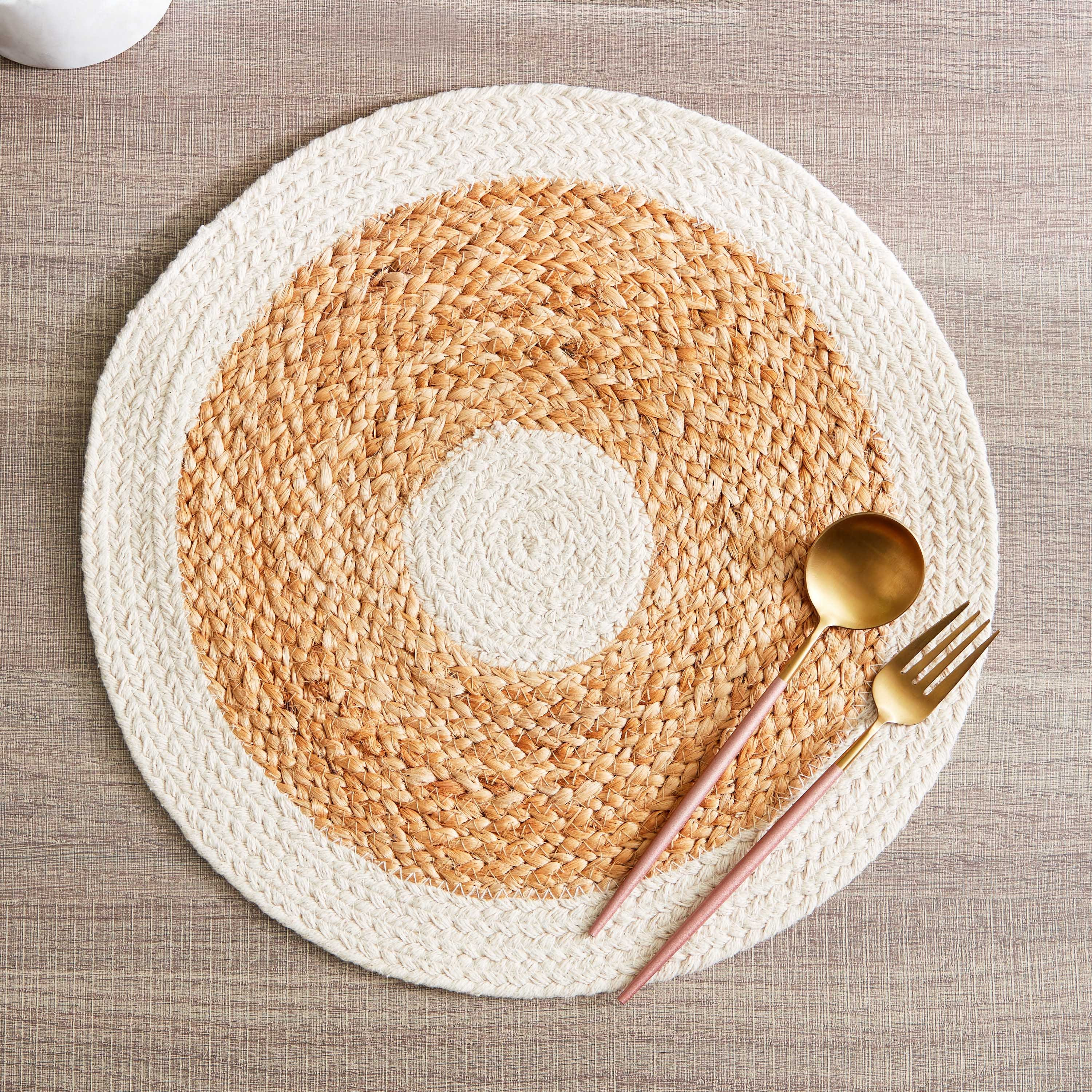 لبادة صحون مستديرة مضفرة تيلي من الجوت - 38 سم-hbxdecorandfurnishings-homefurnishings-tablelinens-image-2