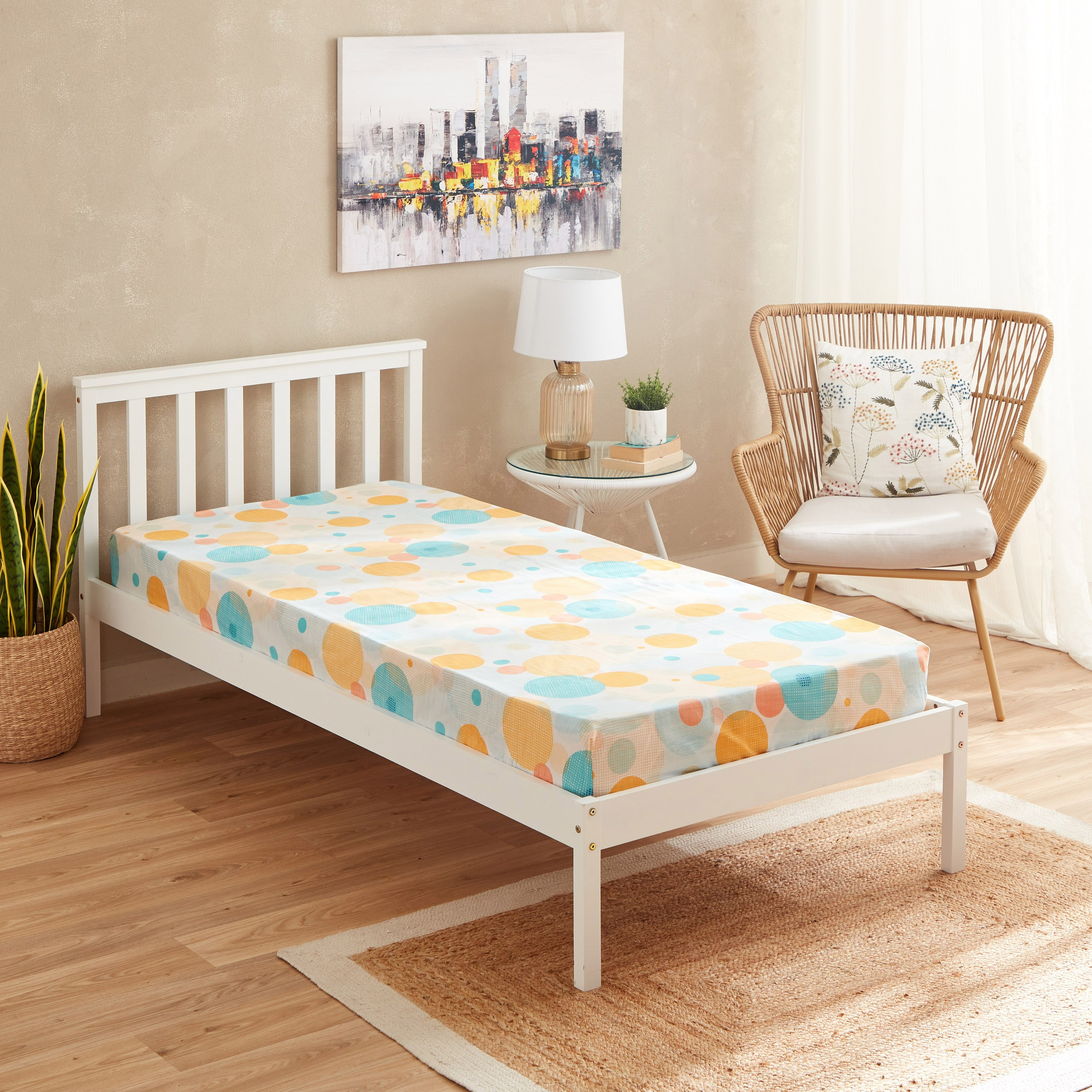 Matrix Centric Single Fitted Sheet - 90x200+20 cm-hbxhomeware-hbxbedroom-image-1