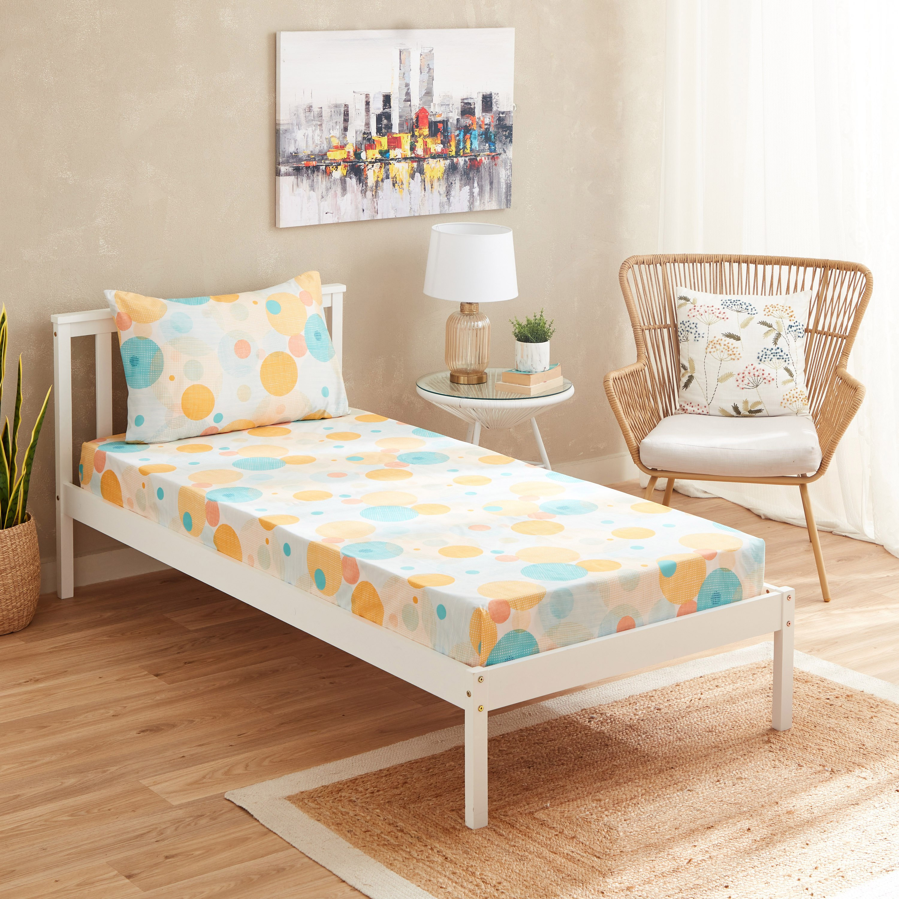 طقم شرشف مسطح مزدوج قطعتين سينتريك من ماتريكس - 140x240 سم-hbxhomeware-hbxbedroom-image-1