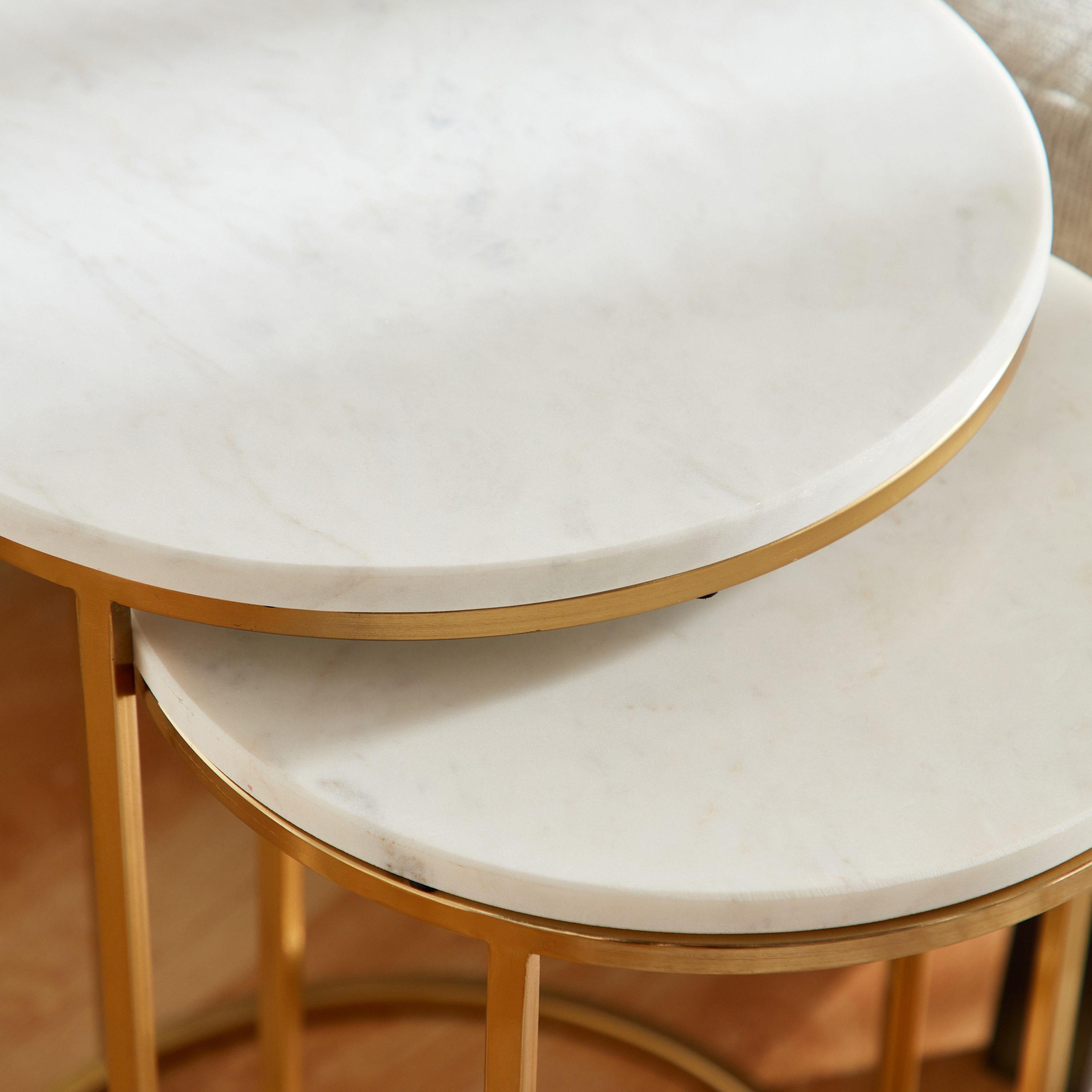 طقم طاولات متداخلة من قطعتين بسطح من الرخام - بورتيا من فيندرا-hbxfurniture-livingroom-nestingtables-image-4