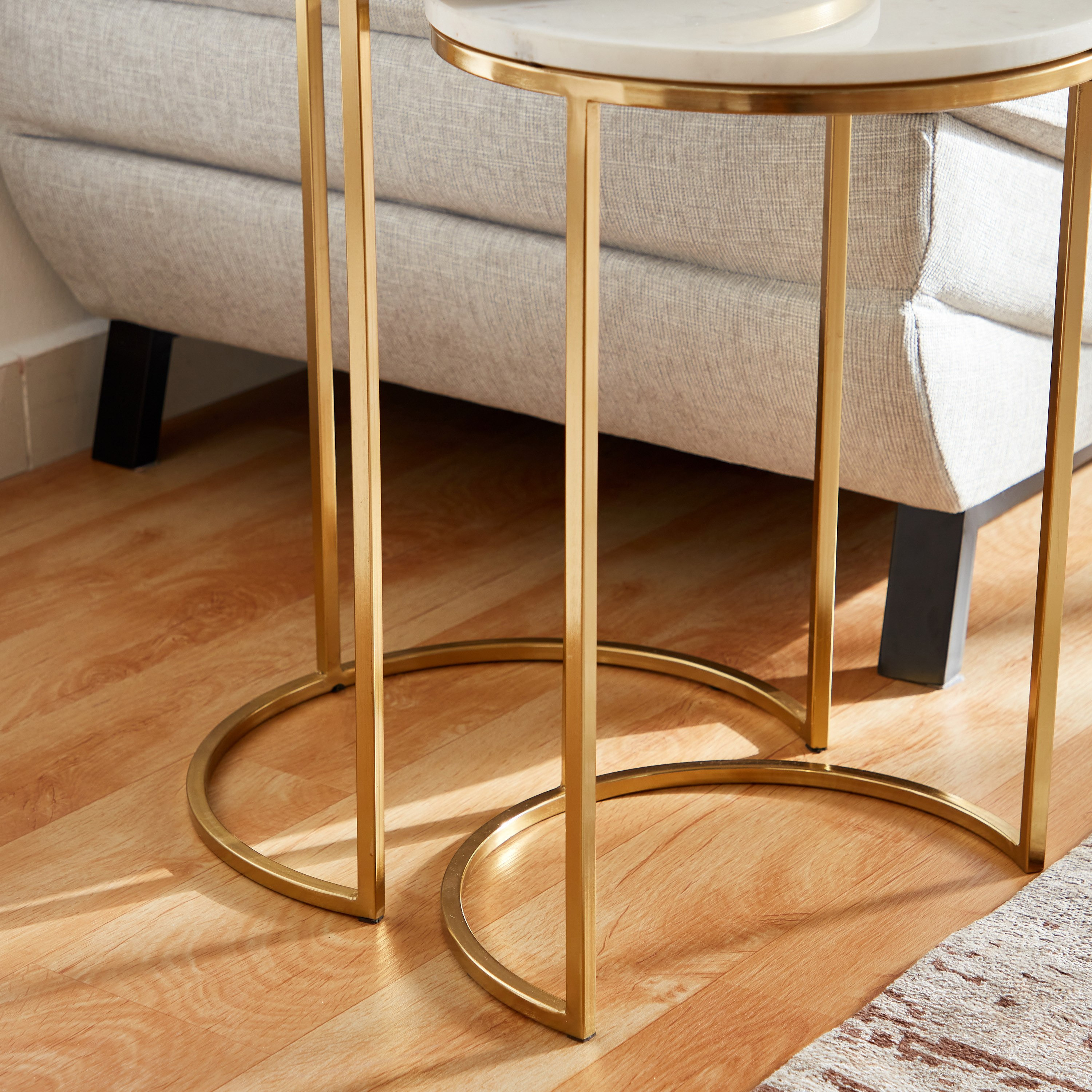 طقم طاولات متداخلة من قطعتين بسطح من الرخام - بورتيا من فيندرا-hbxfurniture-livingroom-nestingtables-image-5