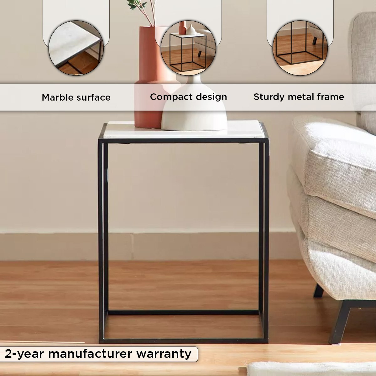 طاولة جانبية بسطح من الرخام الأصلي - إيلين من كافون-hbxfurniture-livingroom-endtables-image-5