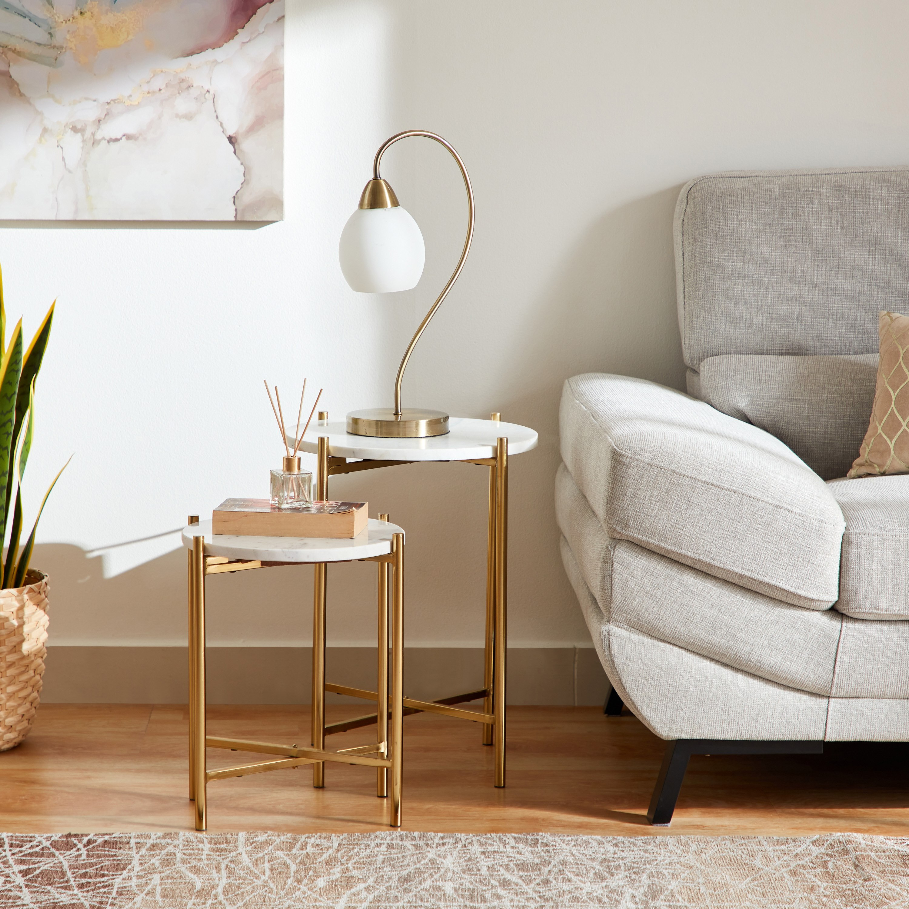 طقم طاولة جانبية من قطعتين بسطح من الرخام - تيكريت من فيندرا-hbxfurniture-livingroom-endtables-image-6