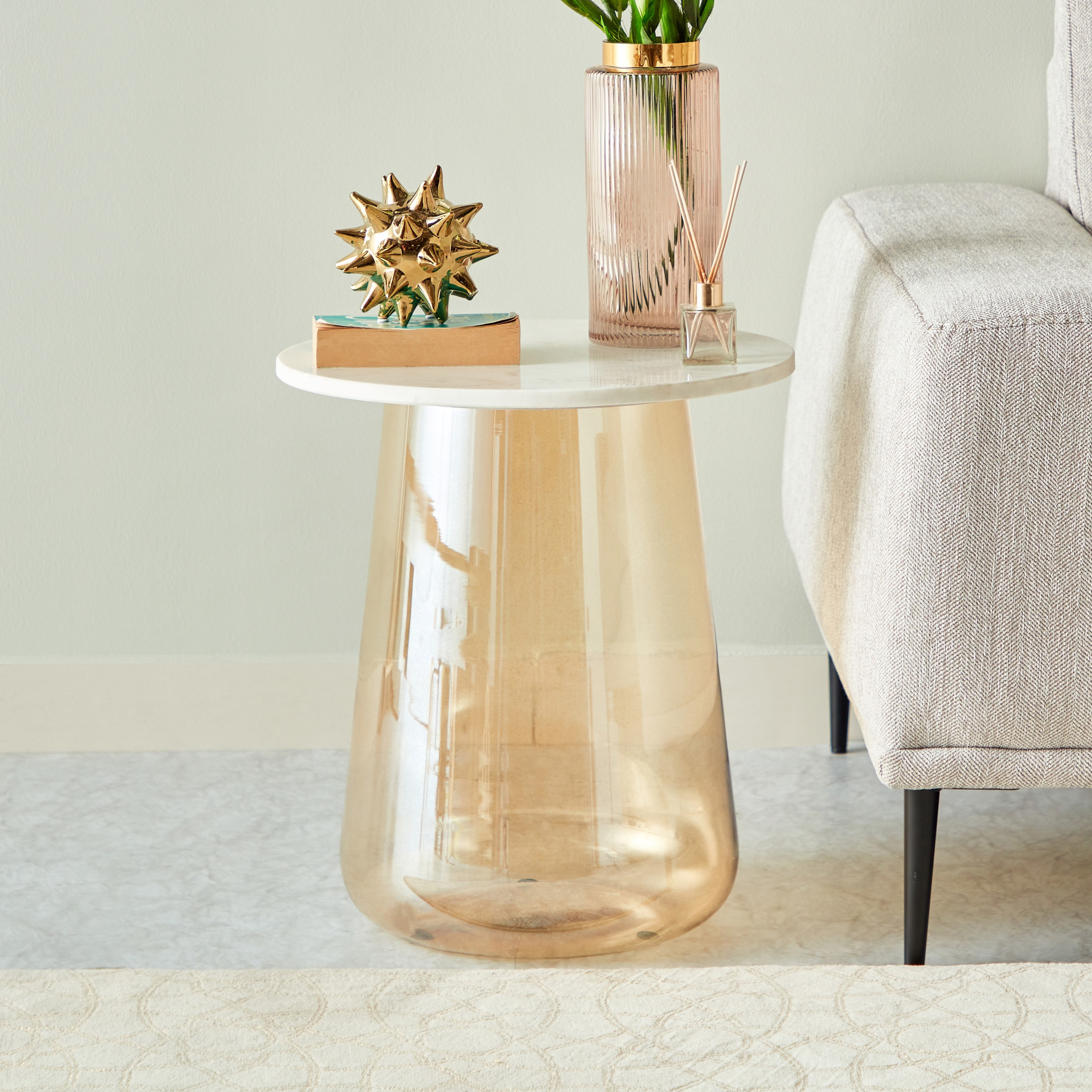 طاولة جانبية بسطح من الرخام الأصلي - ريفولي من كافون-hbxfurniture-livingroom-endtables-image-2