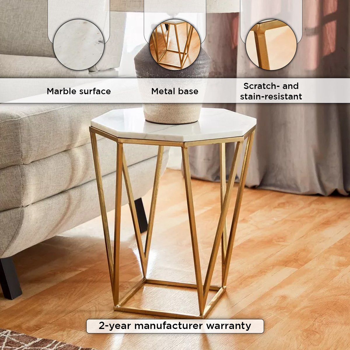 Cavon Heron Genuine Marble Top End Table-hbxfurniture-livingroom-endtables-image-4
