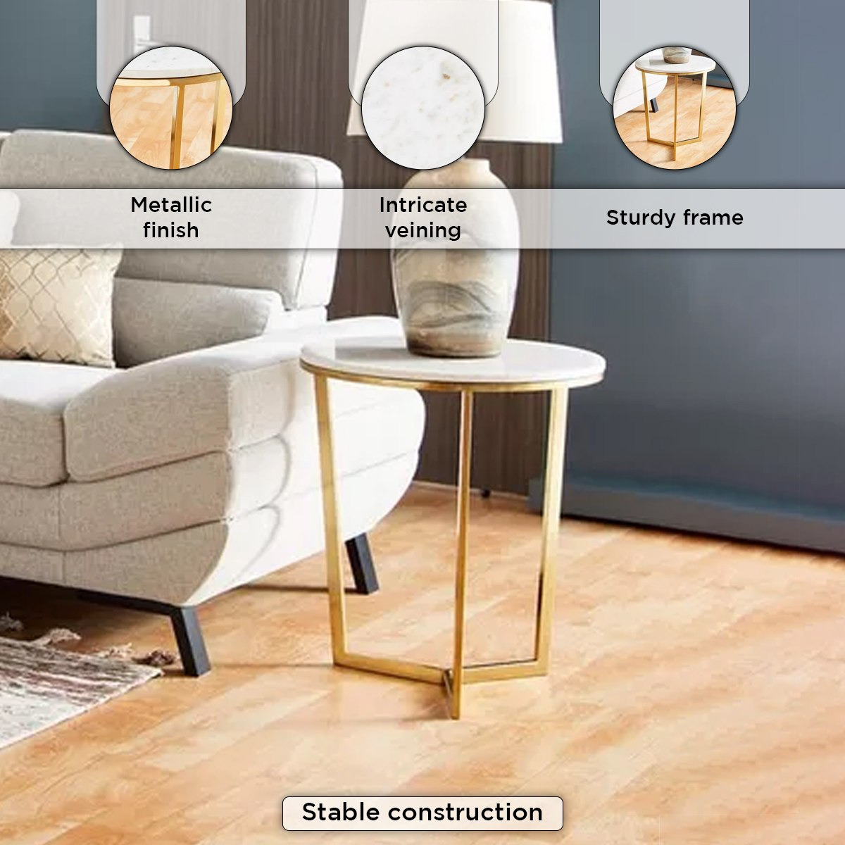 طاولة جانبية بسطح من الرخام الأصلي - ويلو-hbxfurniture-livingroom-endtables-image-5