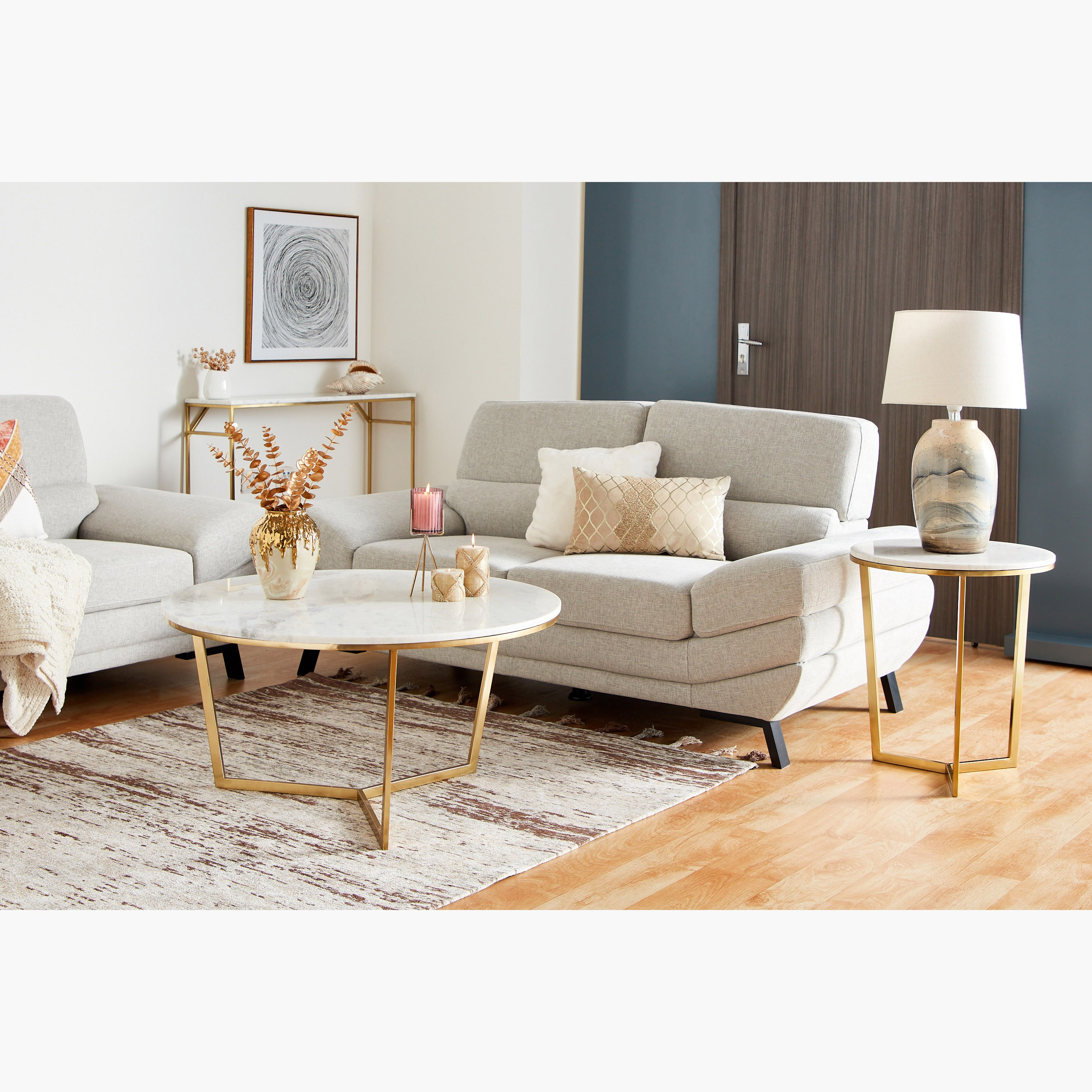 طاولة جانبية بسطح من الرخام الأصلي - ويلو-hbxfurniture-livingroom-endtables-image-7
