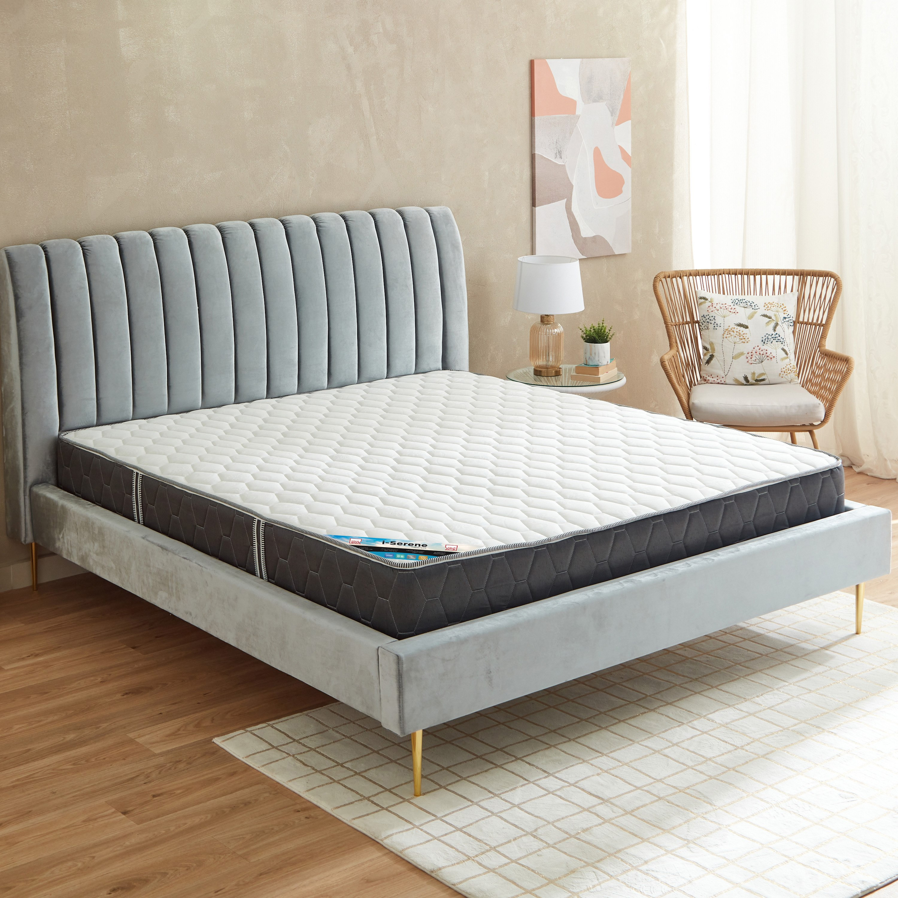 مرتبة سوبر كينج إسفنج ونوابض جيبية من آي سيرين - 200x200x25 سم-hbxfurniture-mattresses-superking-image-2