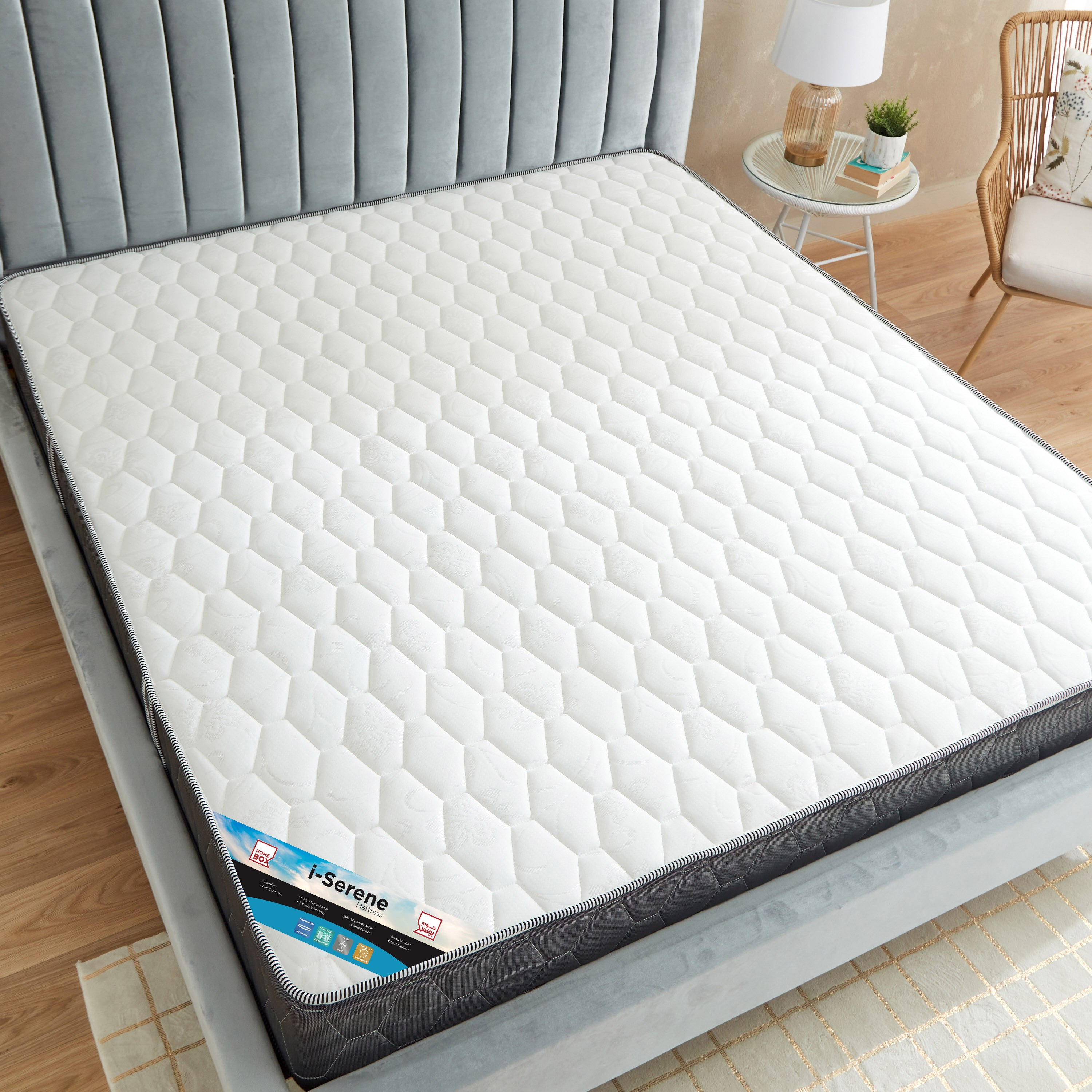 مرتبة سوبر كينج إسفنج ونوابض جيبية من آي سيرين - 200x200x25 سم-hbxfurniture-mattresses-superking-image-5